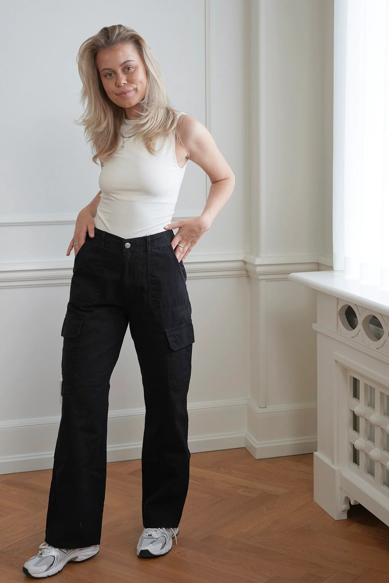 JDYAbby HW Wide Cargo Pants - Black - Image 2