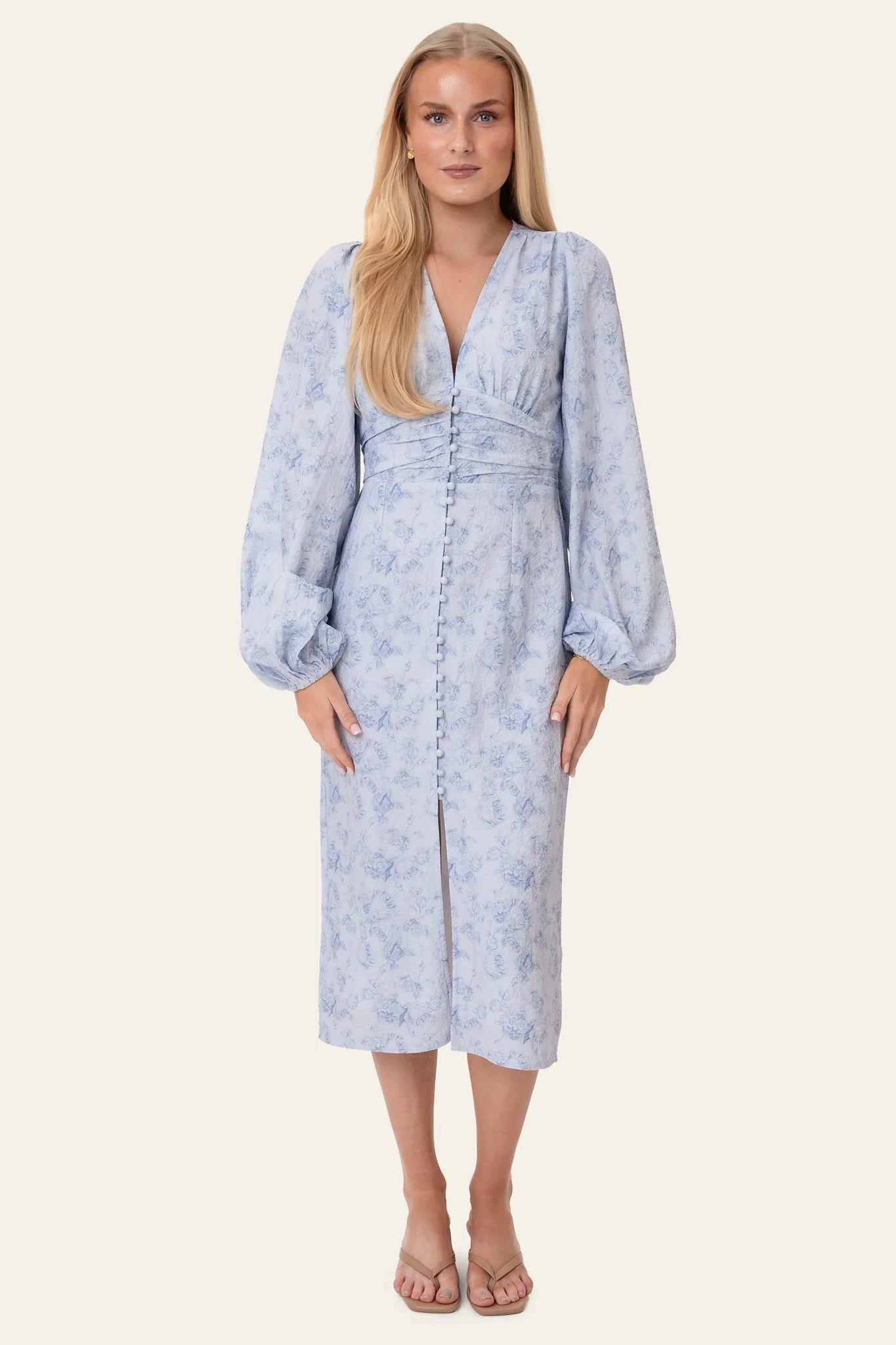 AdaIC Long Dress - Soft Blue Blossom - Image 3