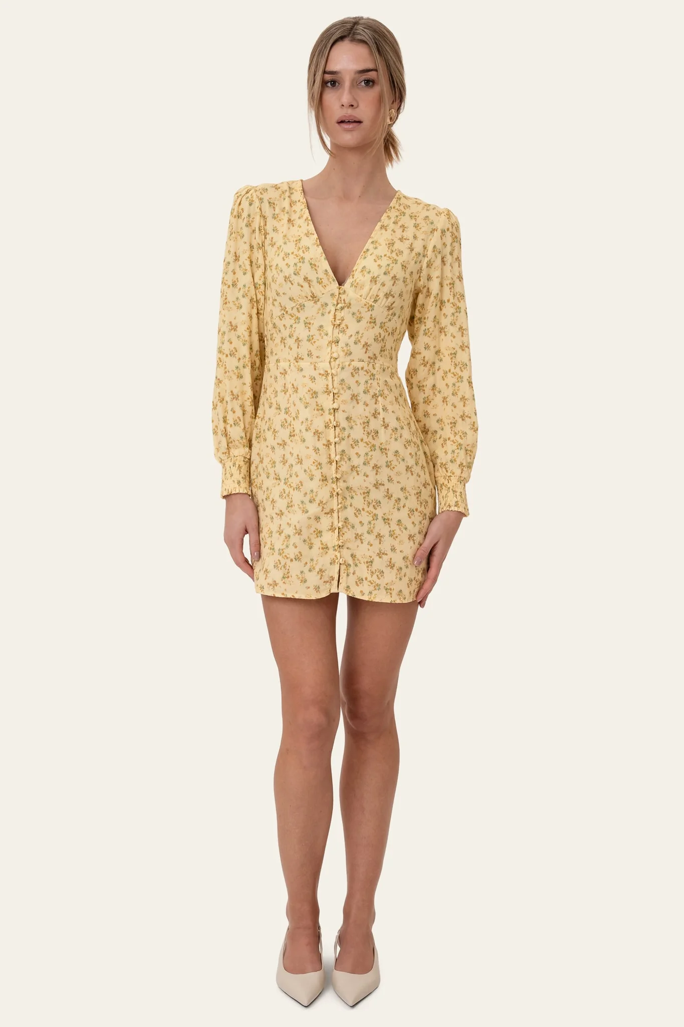 AddyIC Dress - Yellow Flower Print - Image 3