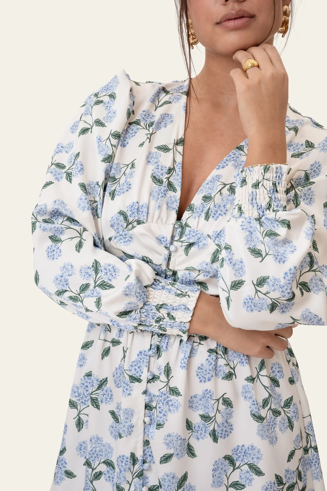 AdelIC Dress - Blue Hydrangea Print - Image 10