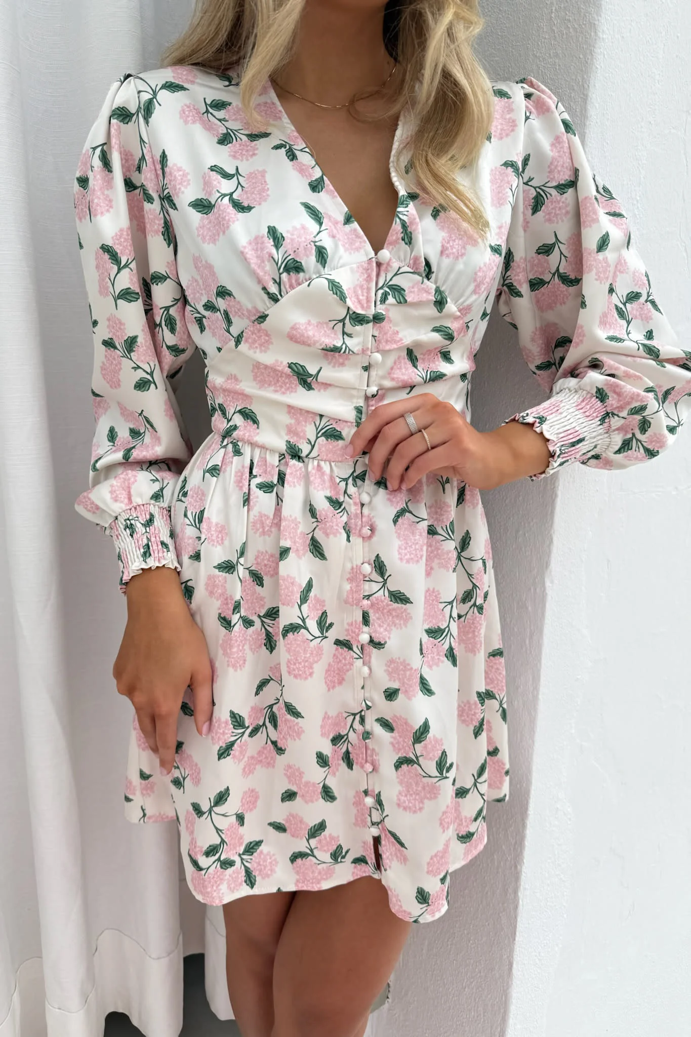 AdelIC Dress - Pink Hydrangea Print - Image 4