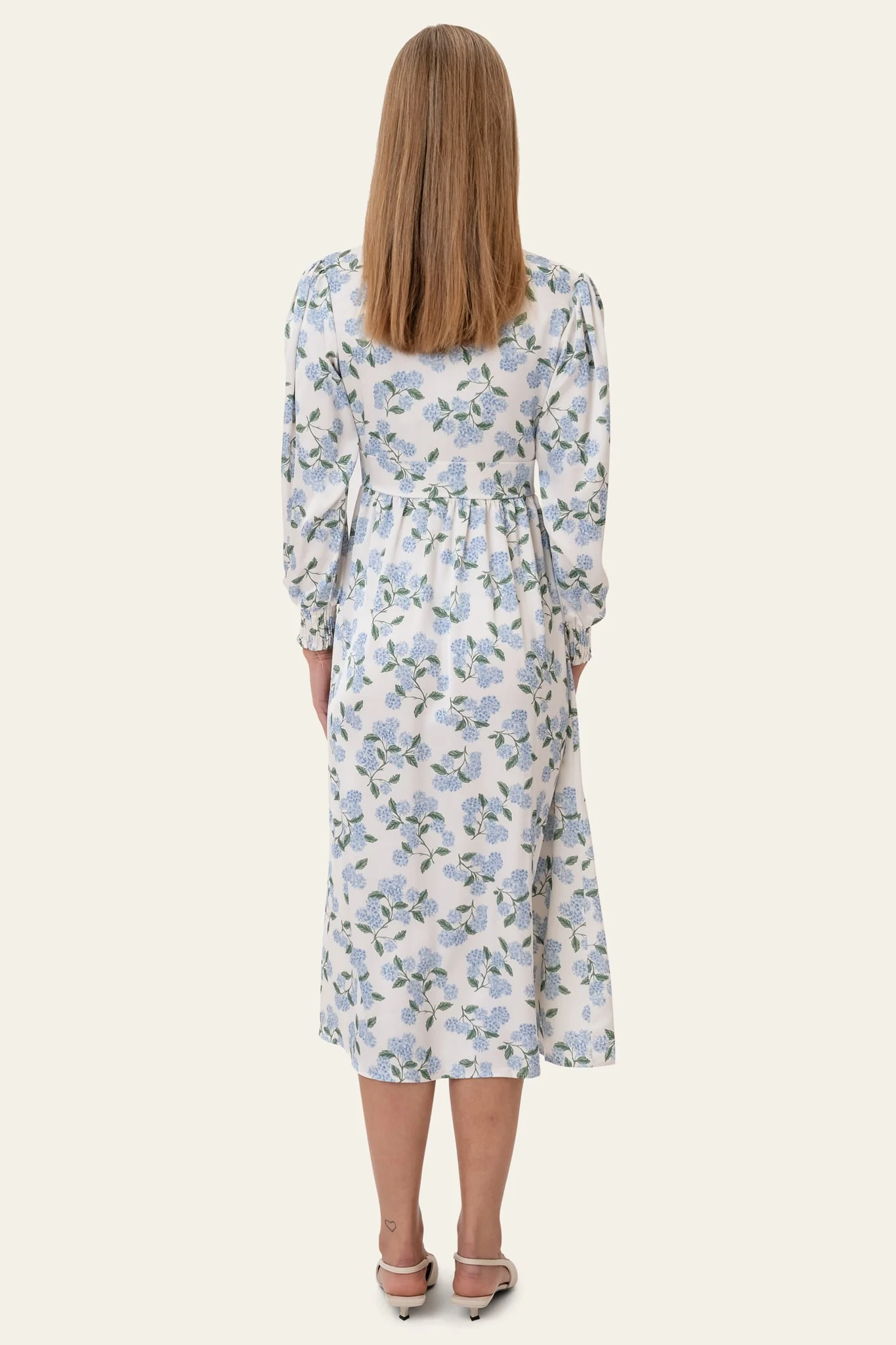AdelIC Long Dress - Blue Hydrangea Print - Image 4