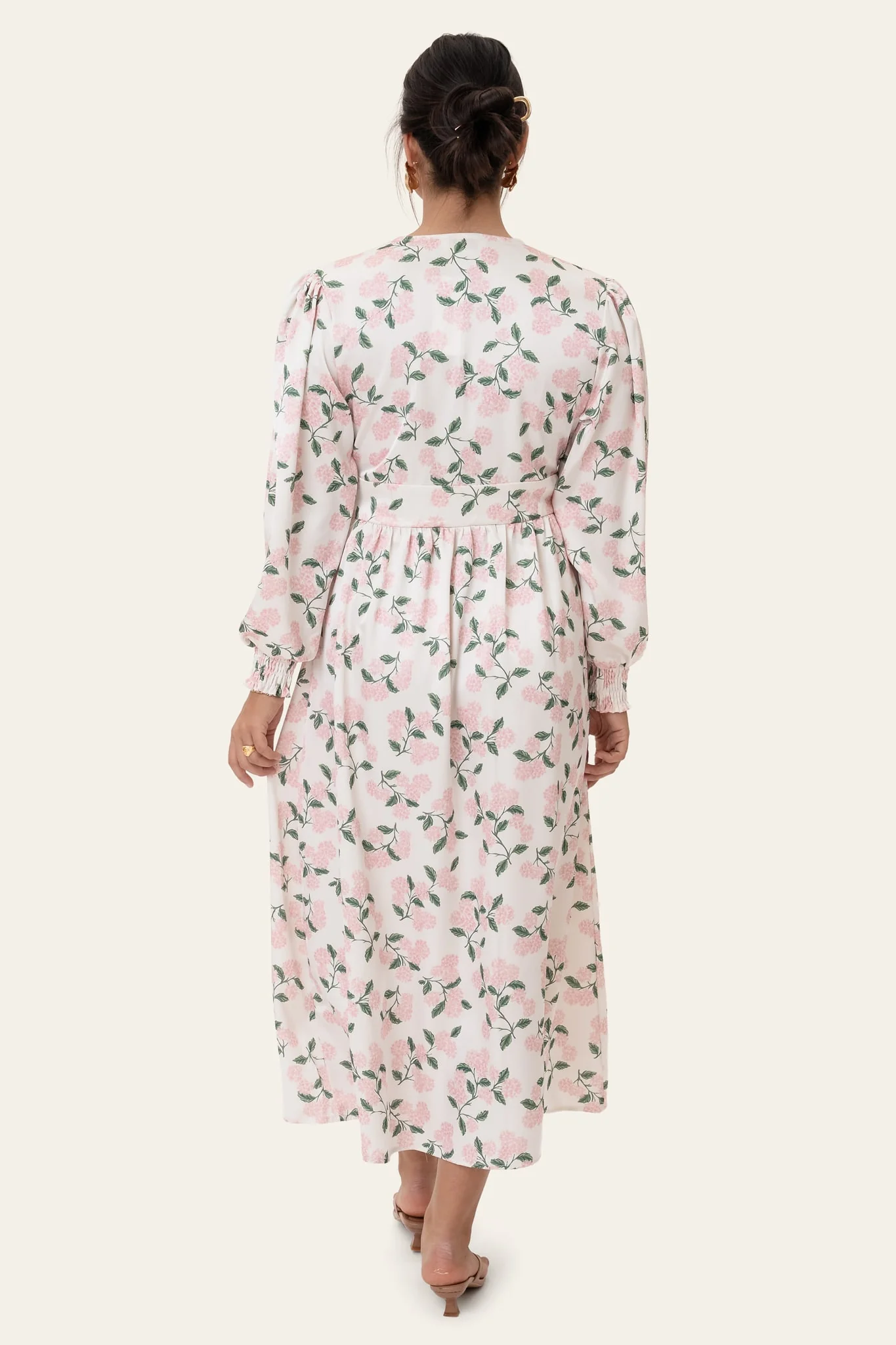 AdelIC Long Dress - Pink Hydrangea Print - Image 4