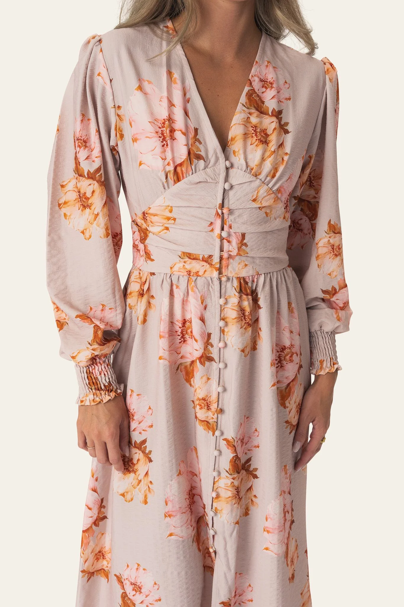 AdelIC Long Dress - Dusty Rose Print - Image 3