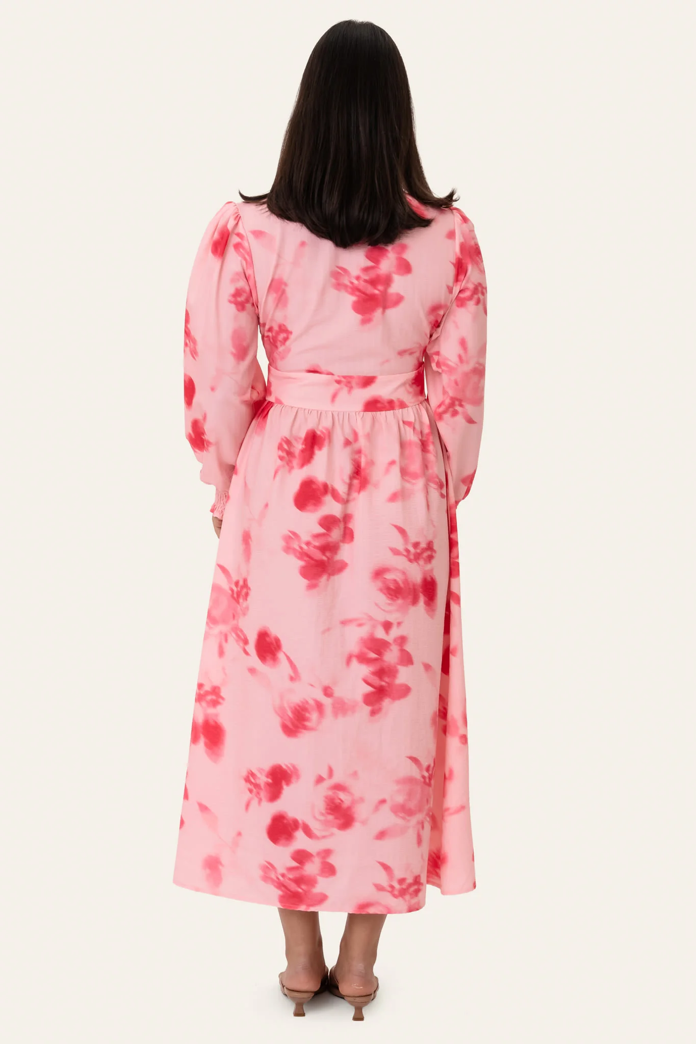 AdelIC Long Dress - Abstract Pink Flower Print - Image 5