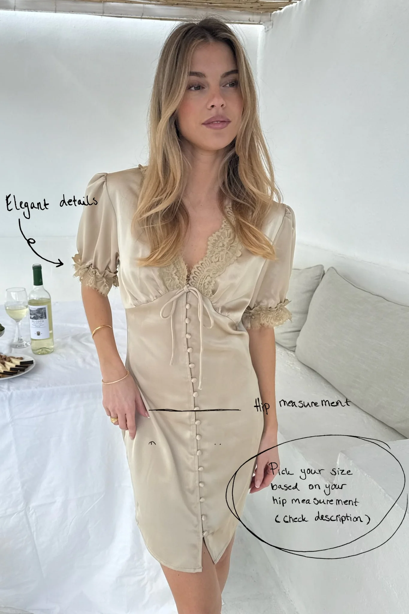 AgneteIC Dress - Light Brown - Image 2