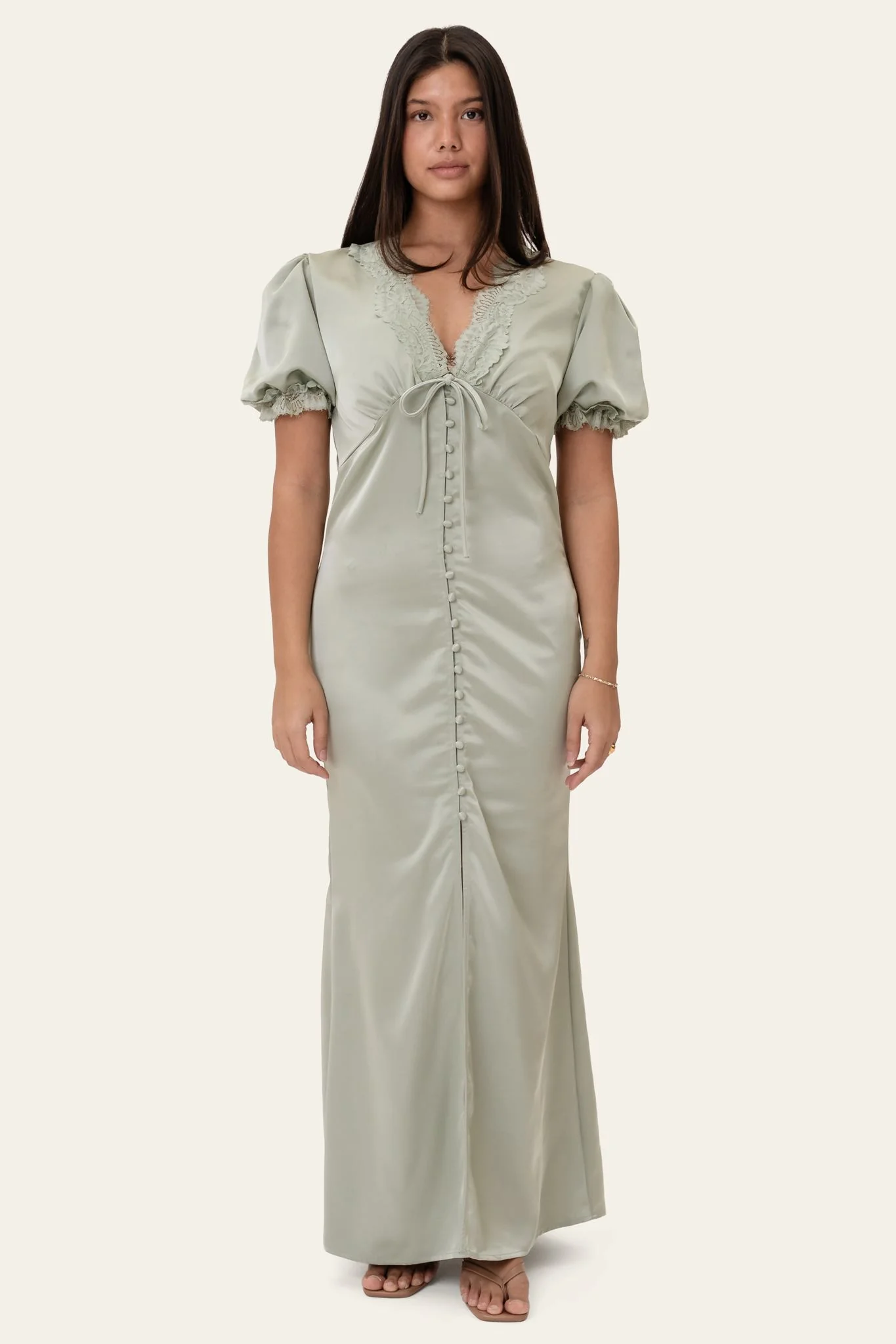 AgneteIC Long Dress - Light Green - Image 5