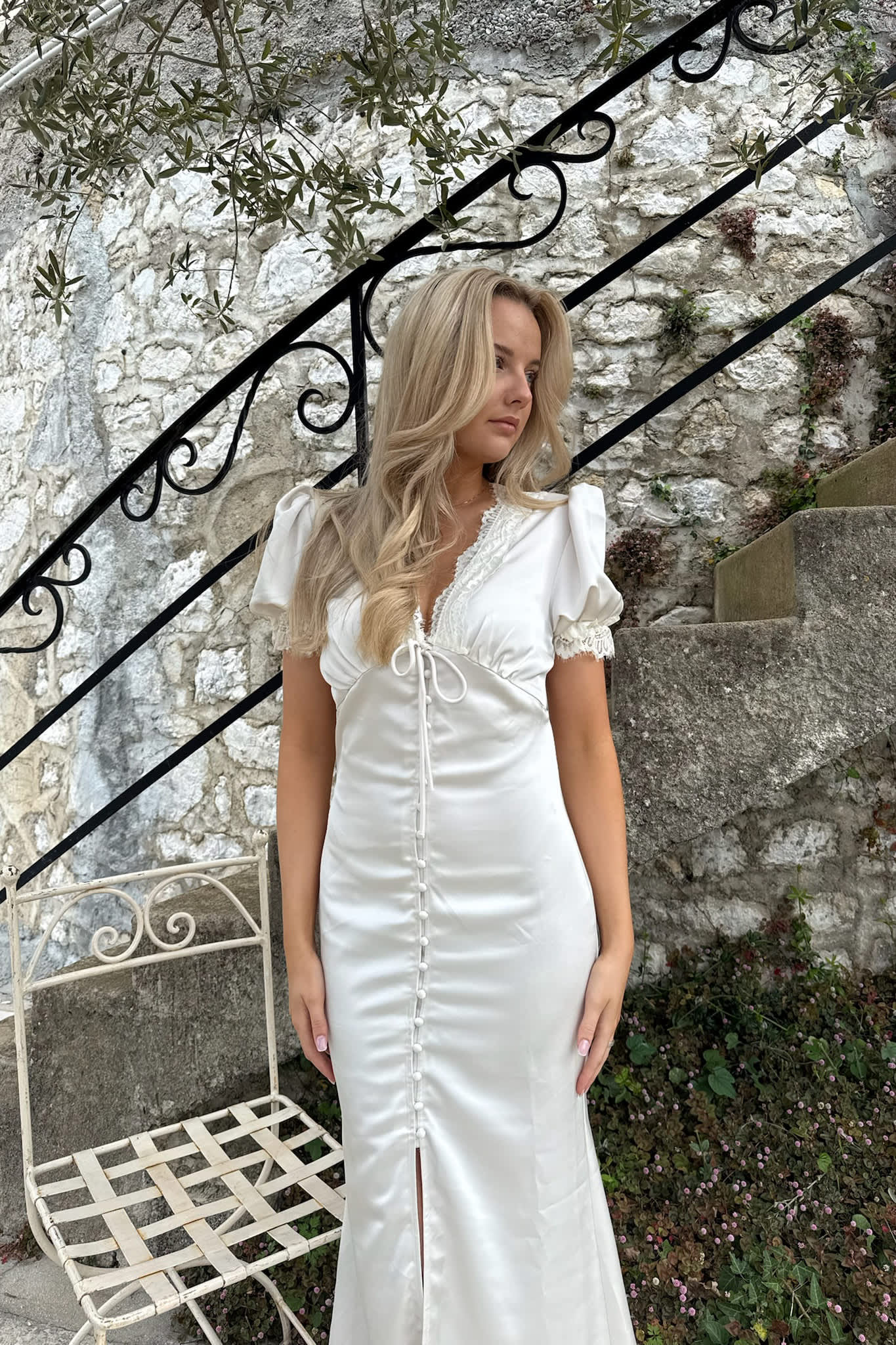 AgneteIC Long Dress - Off White - Image 4