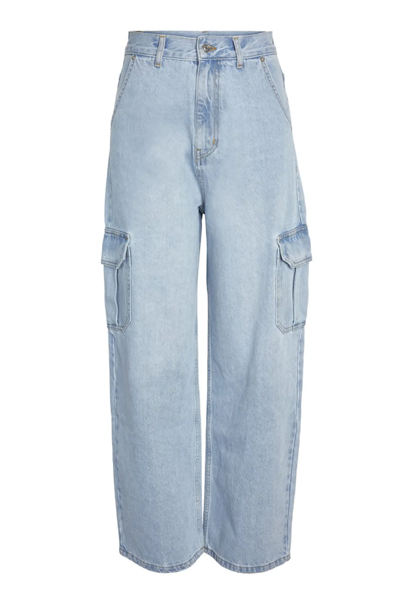 NMAlexa NW Cargo Jeans - Light Blue Denim - Image 4