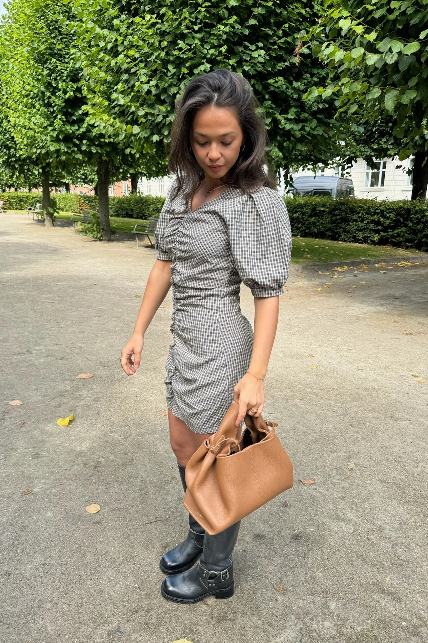 AliceIC Dress - Black Small Checks - Image 3