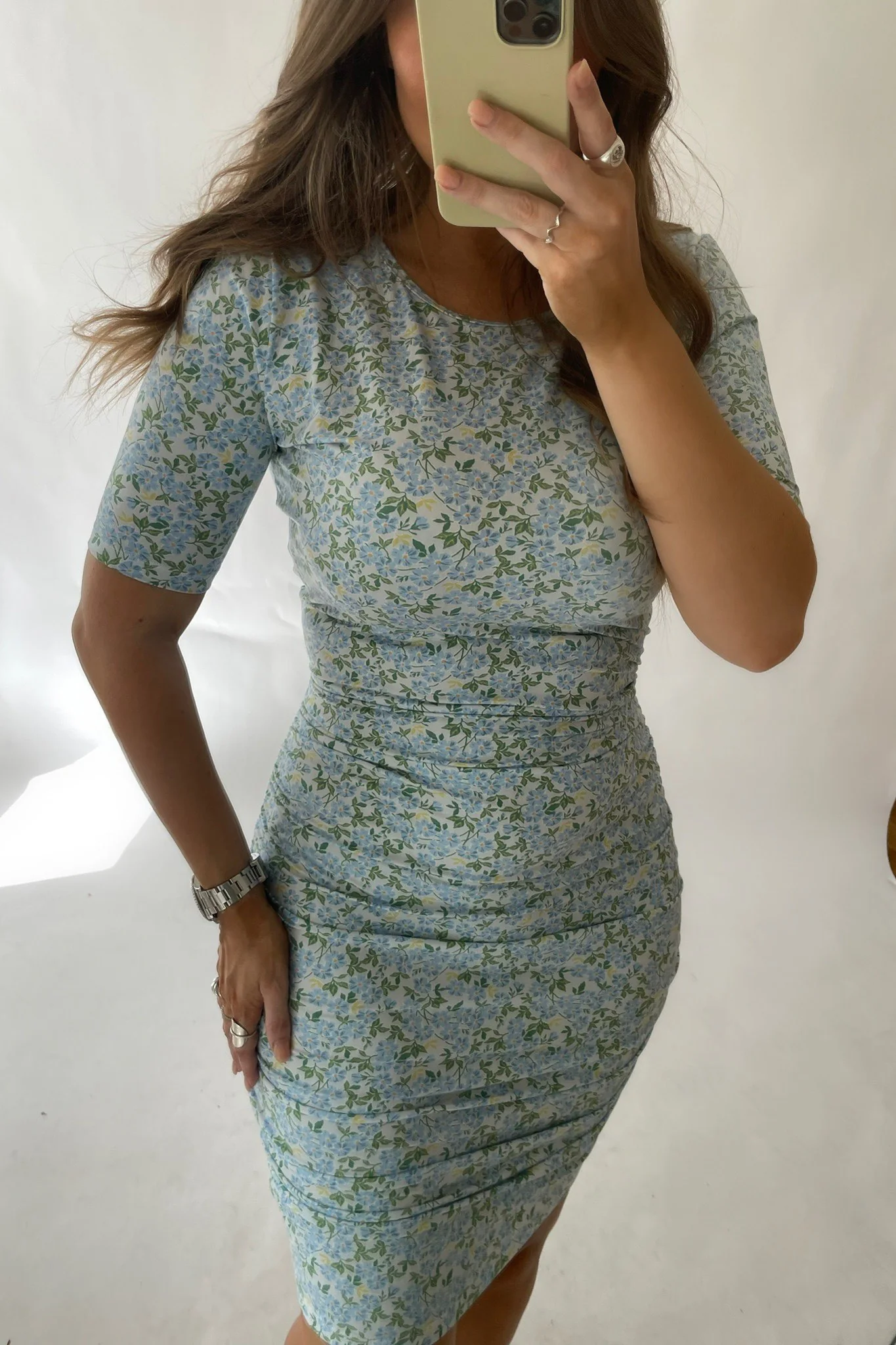 Alma Dress - Baby Blue Flower - Image 2
