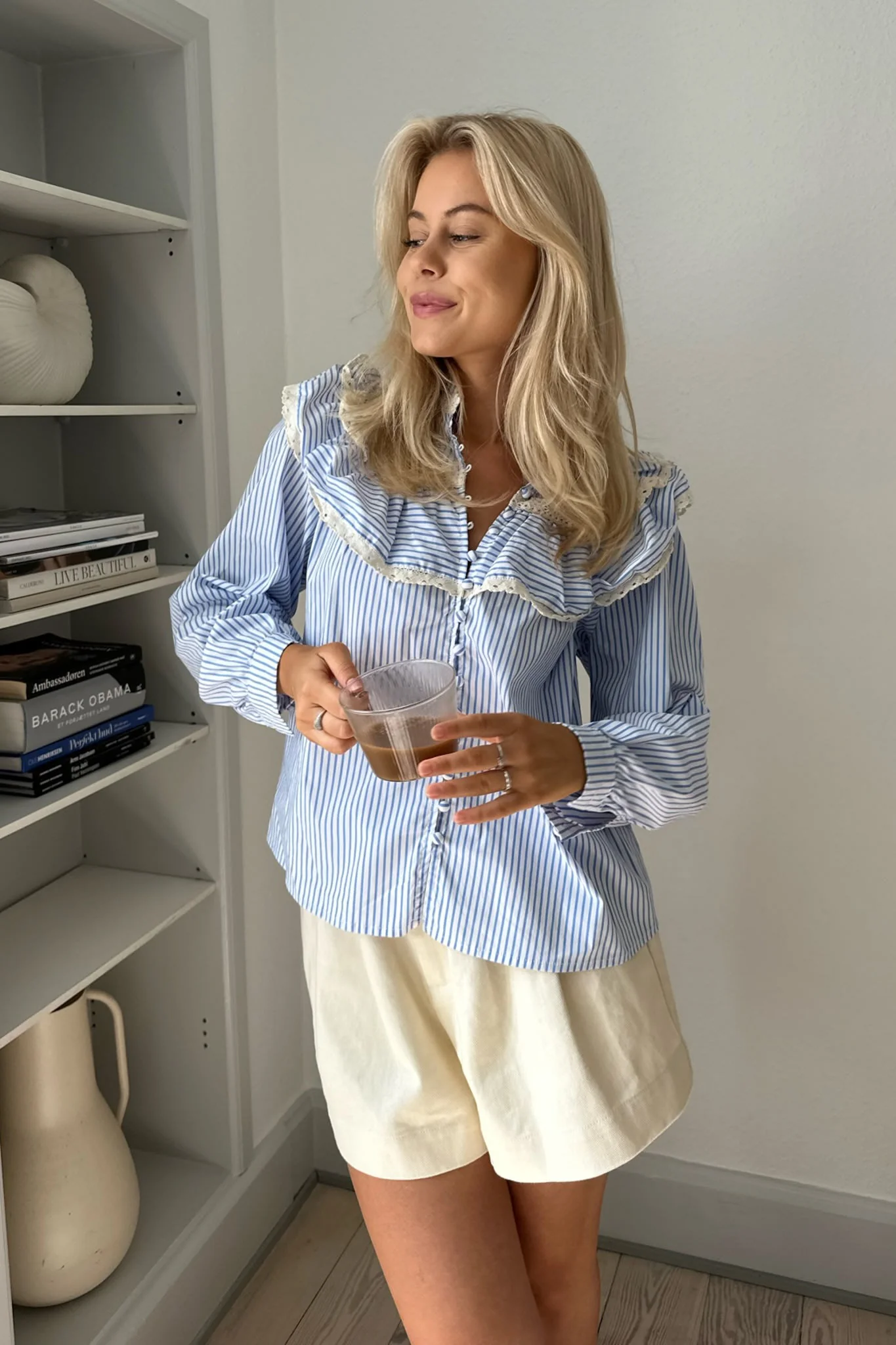 AmalieIC Shirt - White Blue Stripes - Image 2