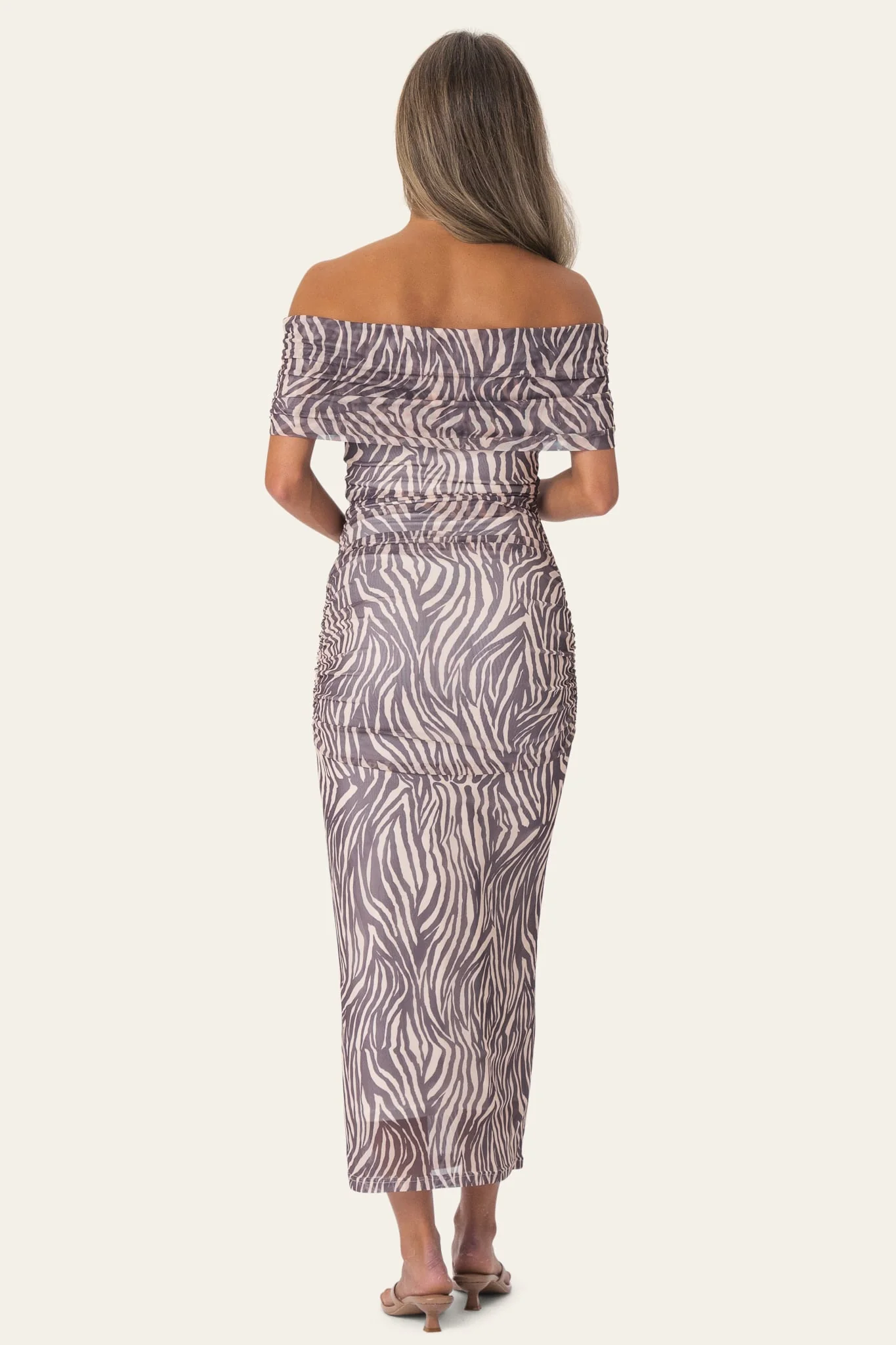 AmiraIC Mesh Dress - Brown Zebra - Image 3