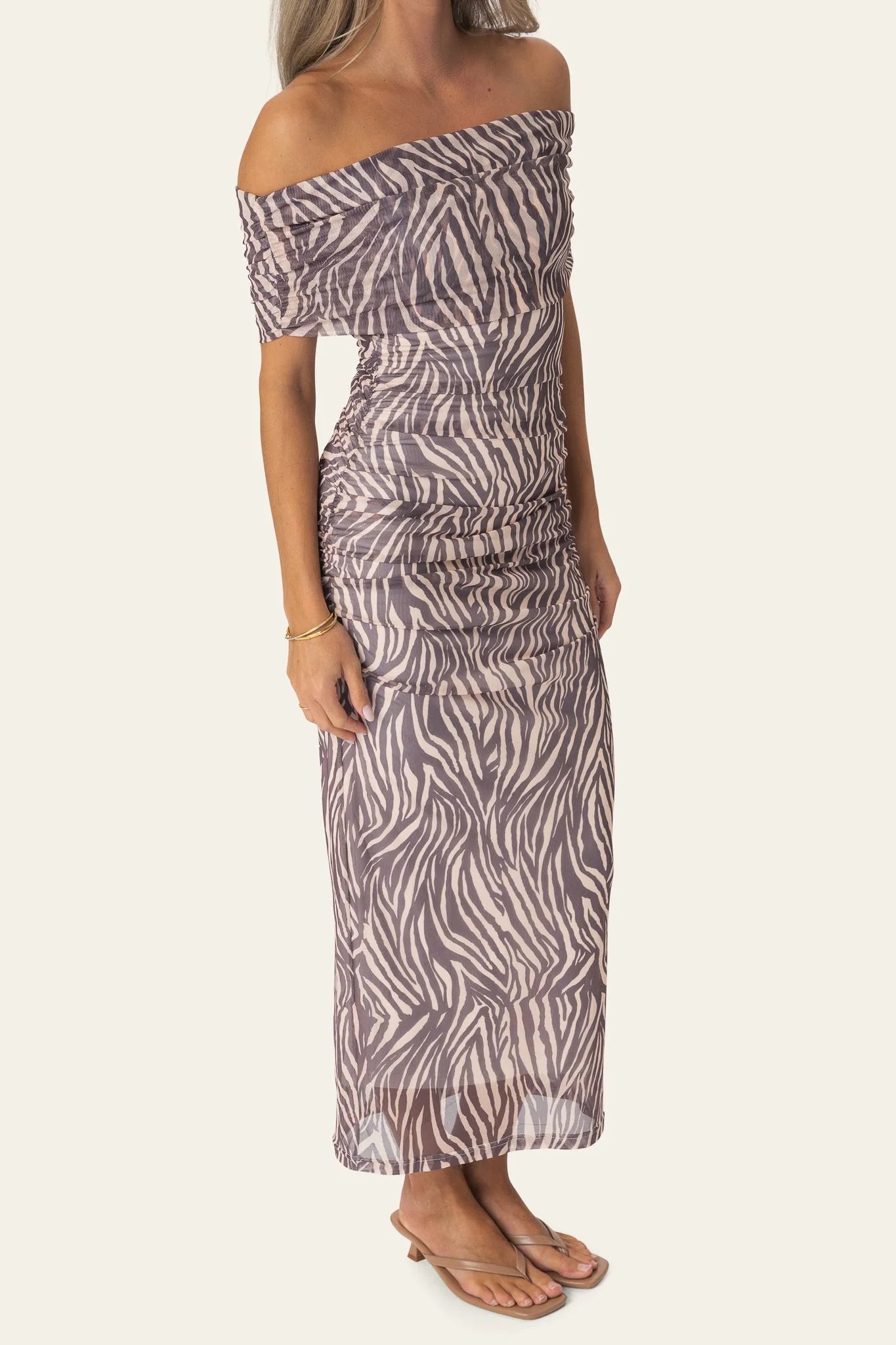 AmiraIC Mesh Dress - Brown Zebra - Image 4