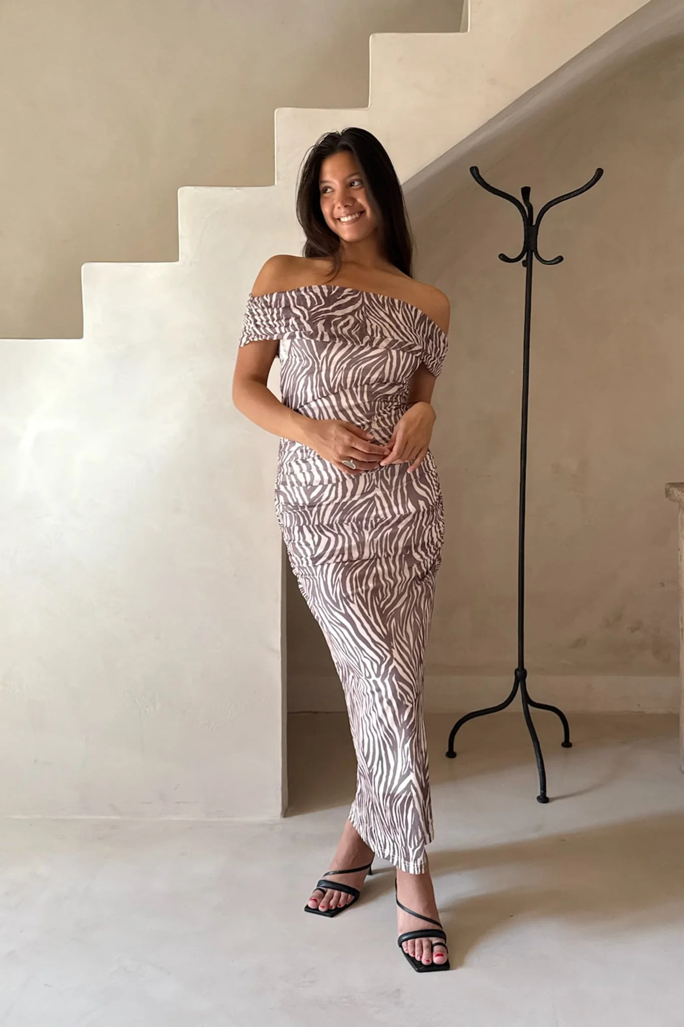 AmiraIC Mesh Dress - Brown Zebra - Image 5
