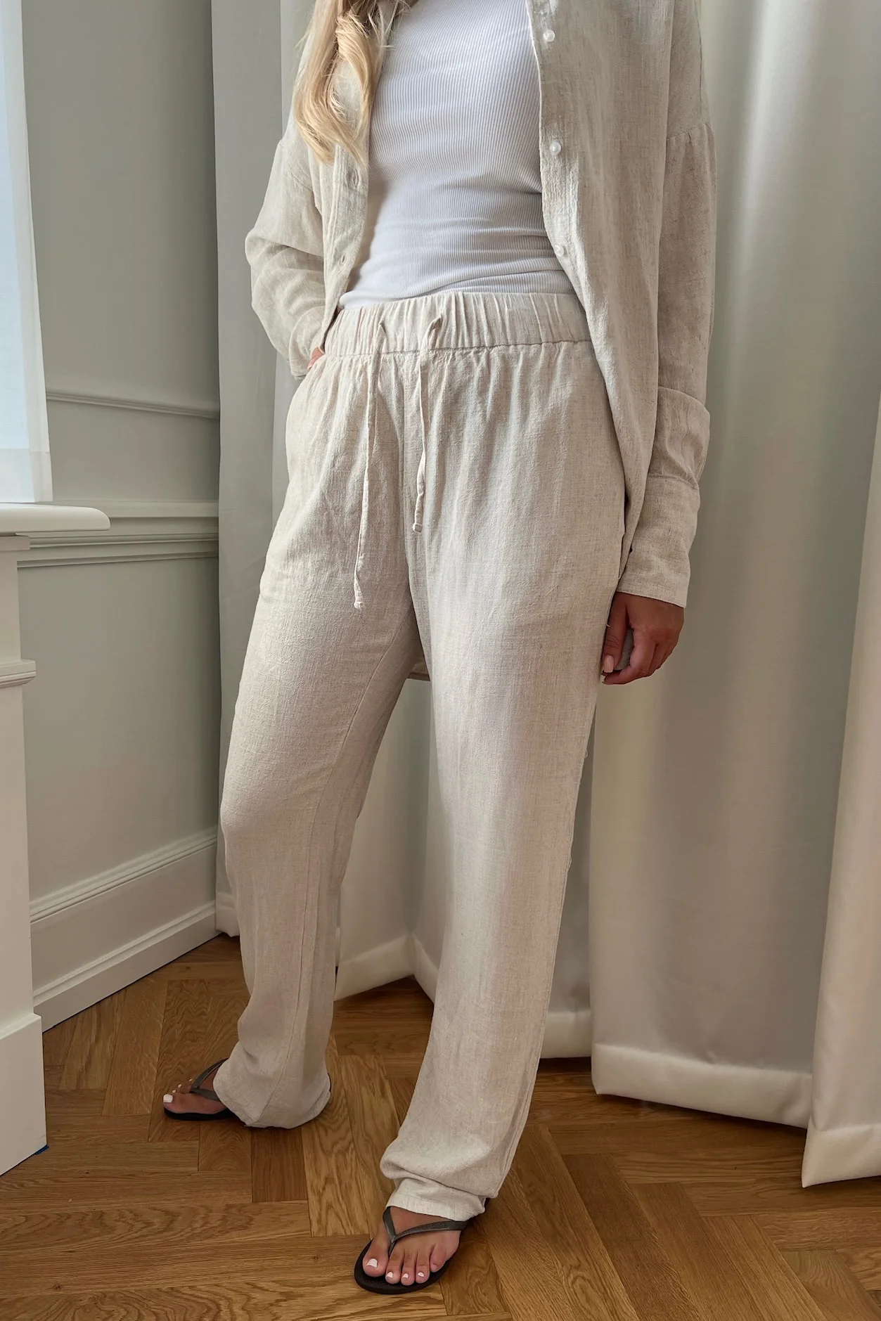 NMAndrea HW Linen Loose Pants - Peyote Linen - Image 2
