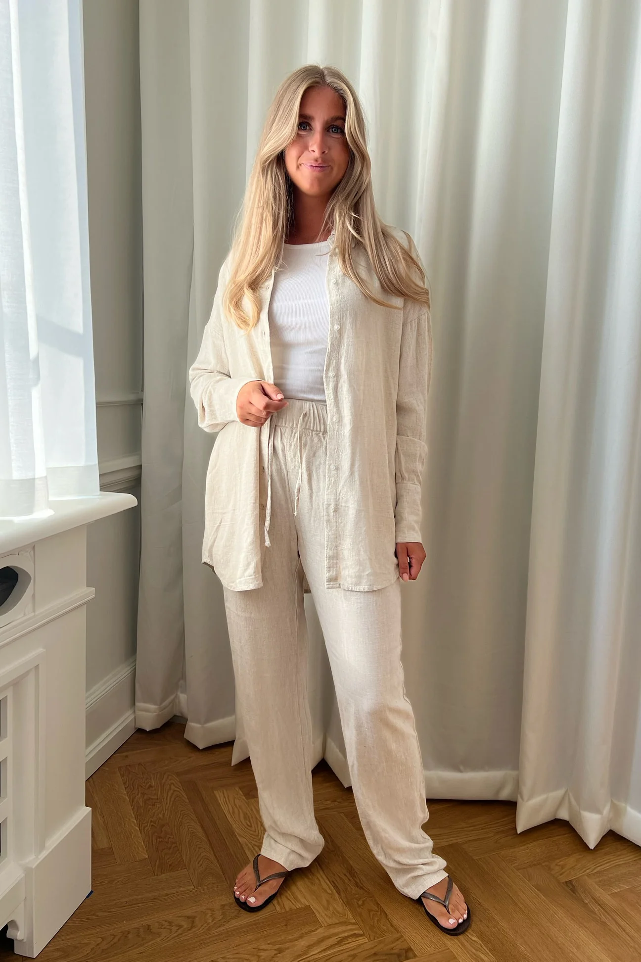 NMAndrea HW Linen Loose Pants - Peyote Linen - Image 3