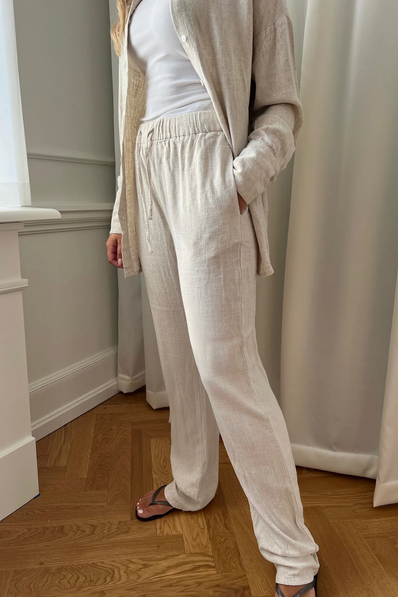 NMAndrea HW Linen Loose Pants - Peyote Linen - Image 4