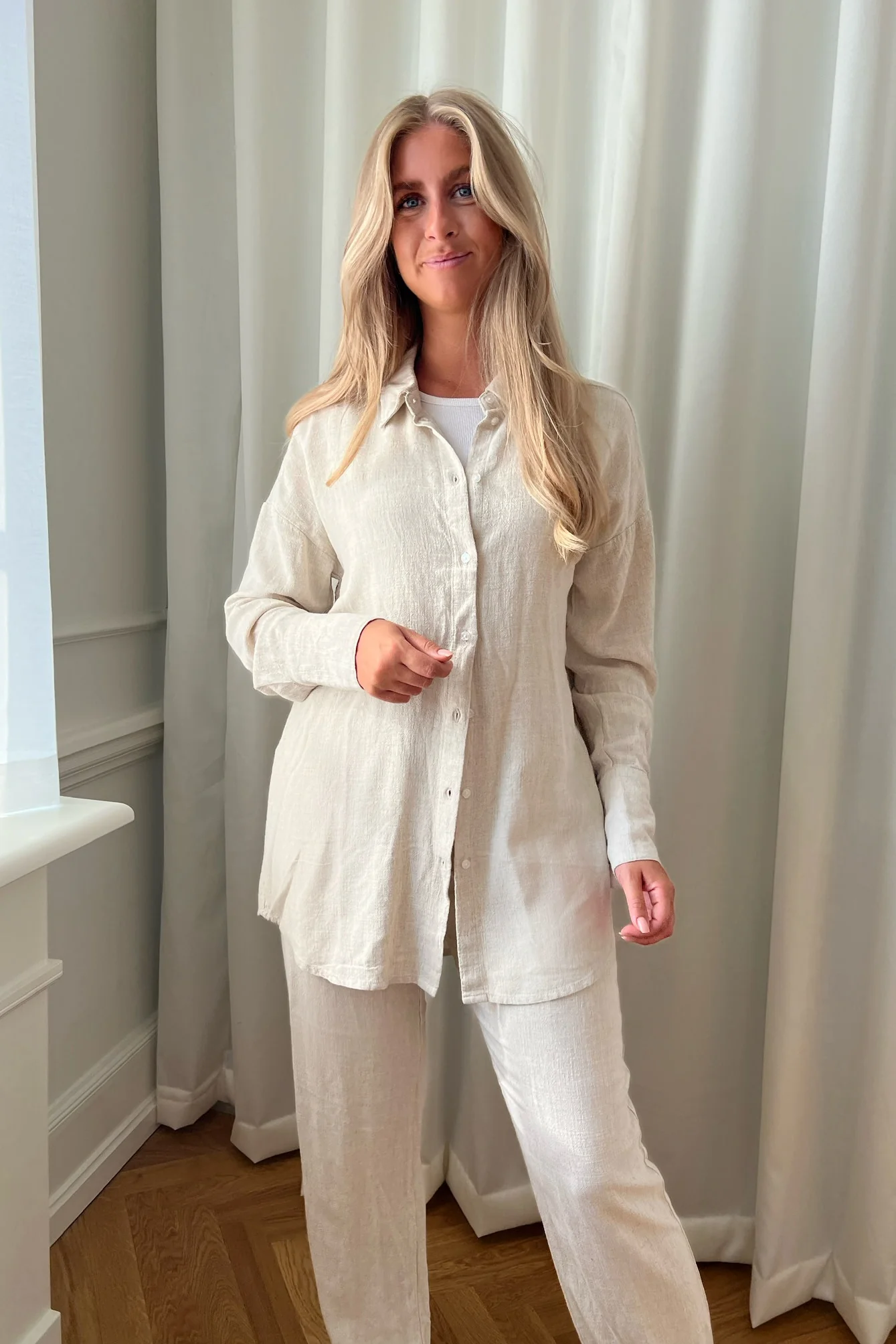 NMAndrea LS Linen Shirt - Peyote Linen - Image 3