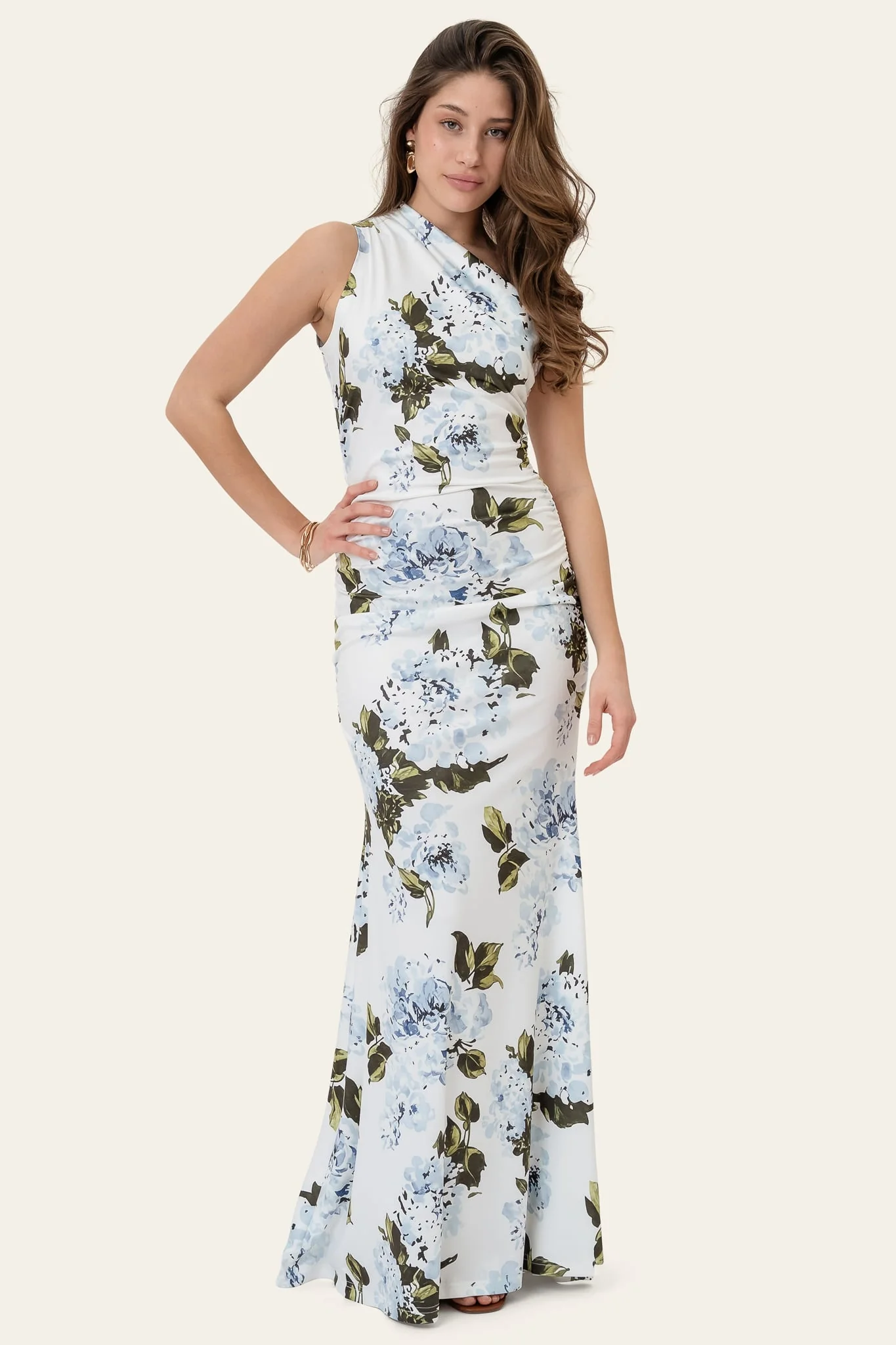 AndreaIC Maxi Dress - Blue Botanical Print - Image 5
