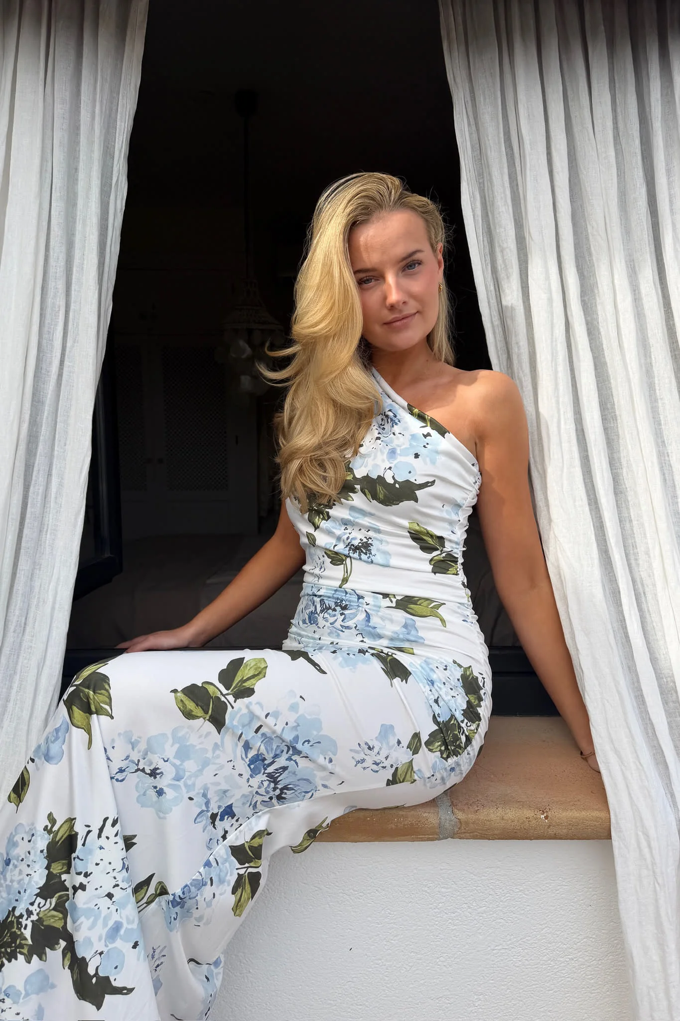 AndreaIC Maxi Dress - Blue Botanical Print - Image 8