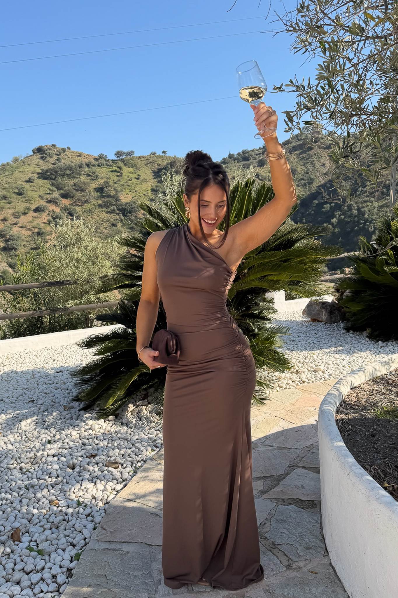 AndreaIC Maxi Dress - Dark Brown - Image 5