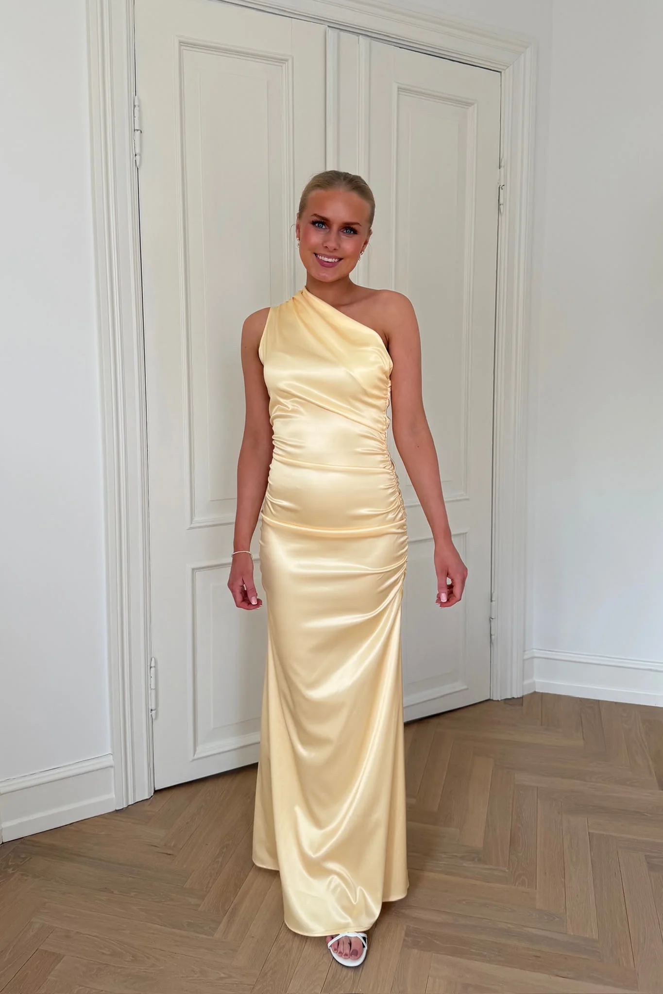 AndreaIC Satin Dress - Yellow - Image 2
