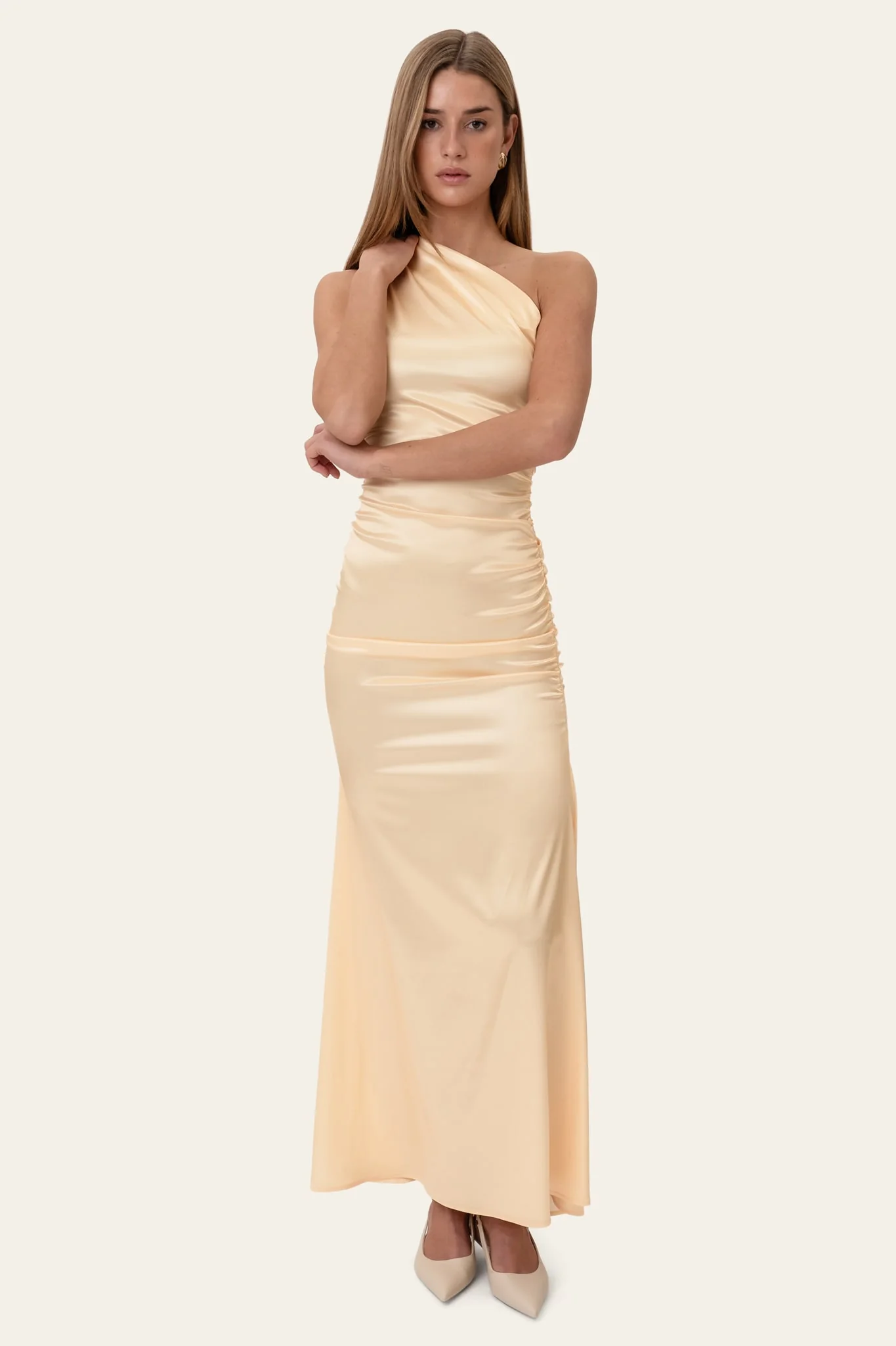 AndreaIC Satin Dress - Yellow - Image 3