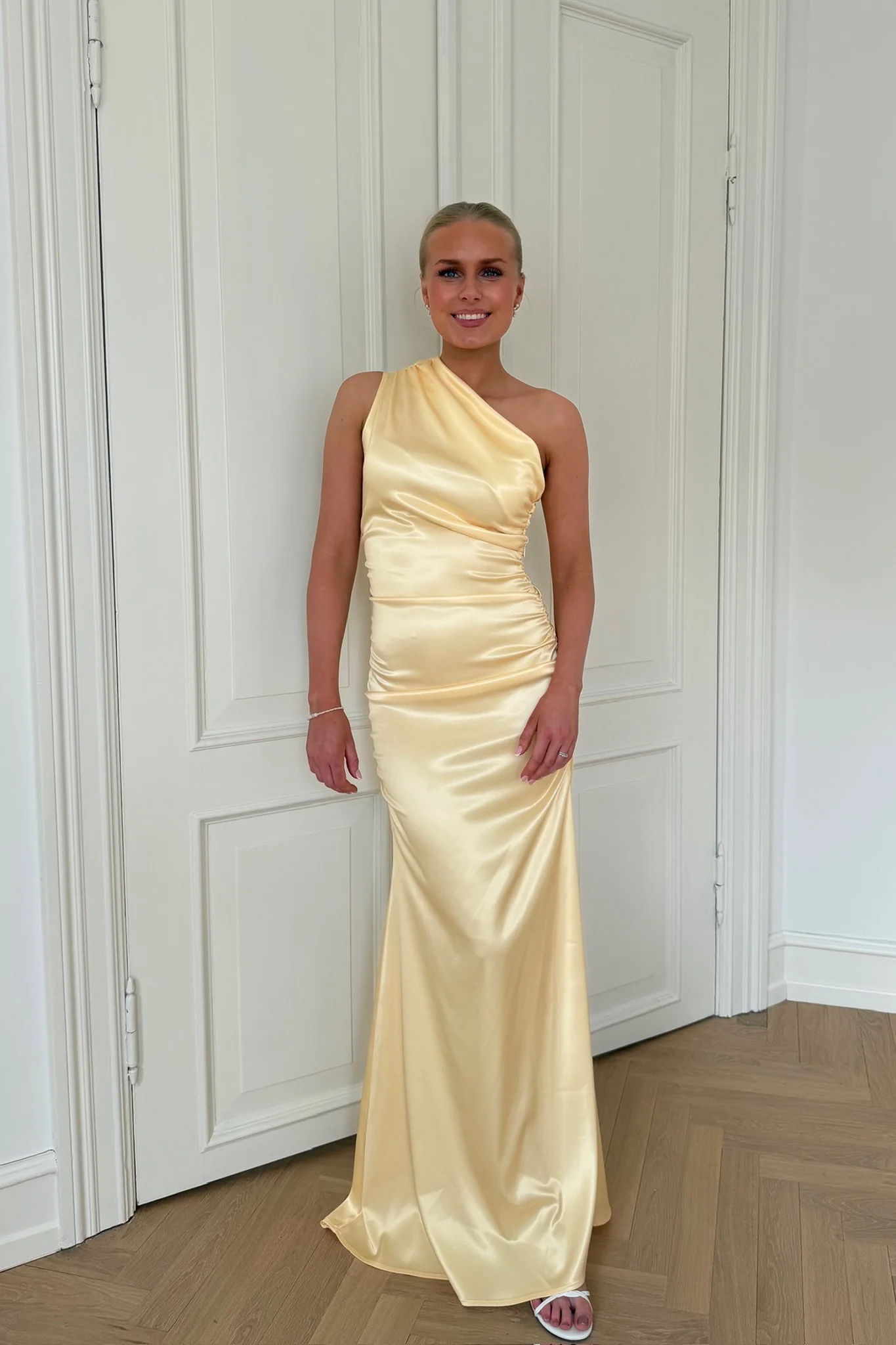 AndreaIC Satin Dress - Yellow - Image 9