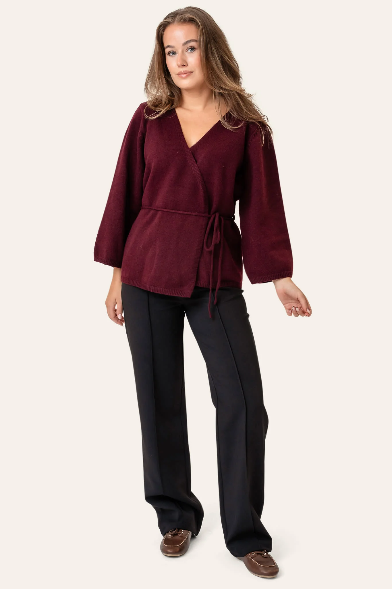 AnneIC Cardigan - Bordeaux - Image 3