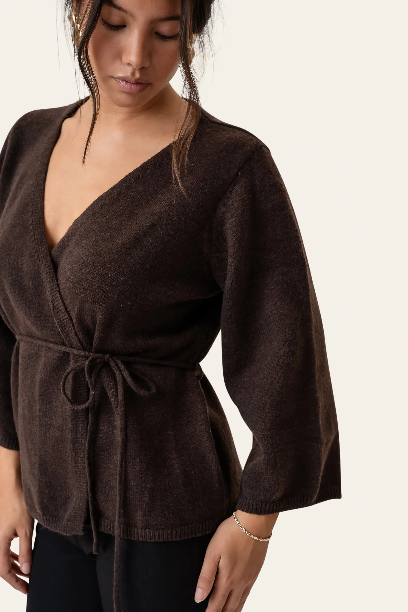AnneIC Cardigan - Dark Brown - Image 4