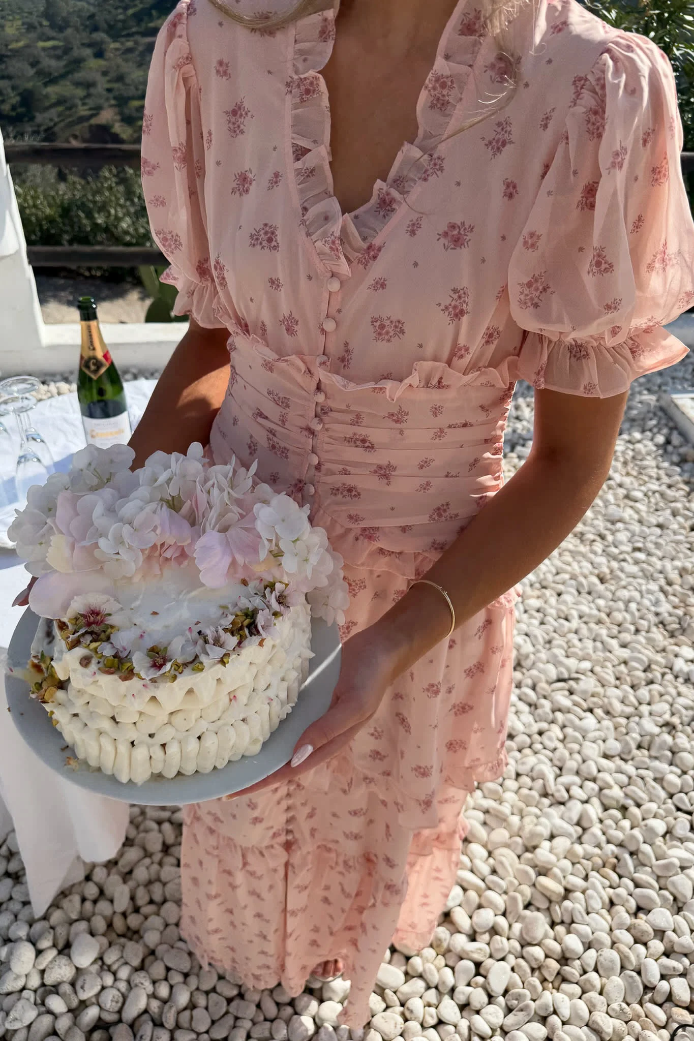 ArielIC Long Dress - Pink Flower Print - Image 6