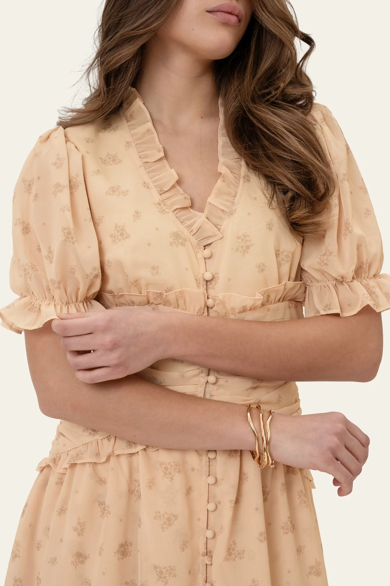 ArielIC Long Dress - Yellow Flower Print - Image 5