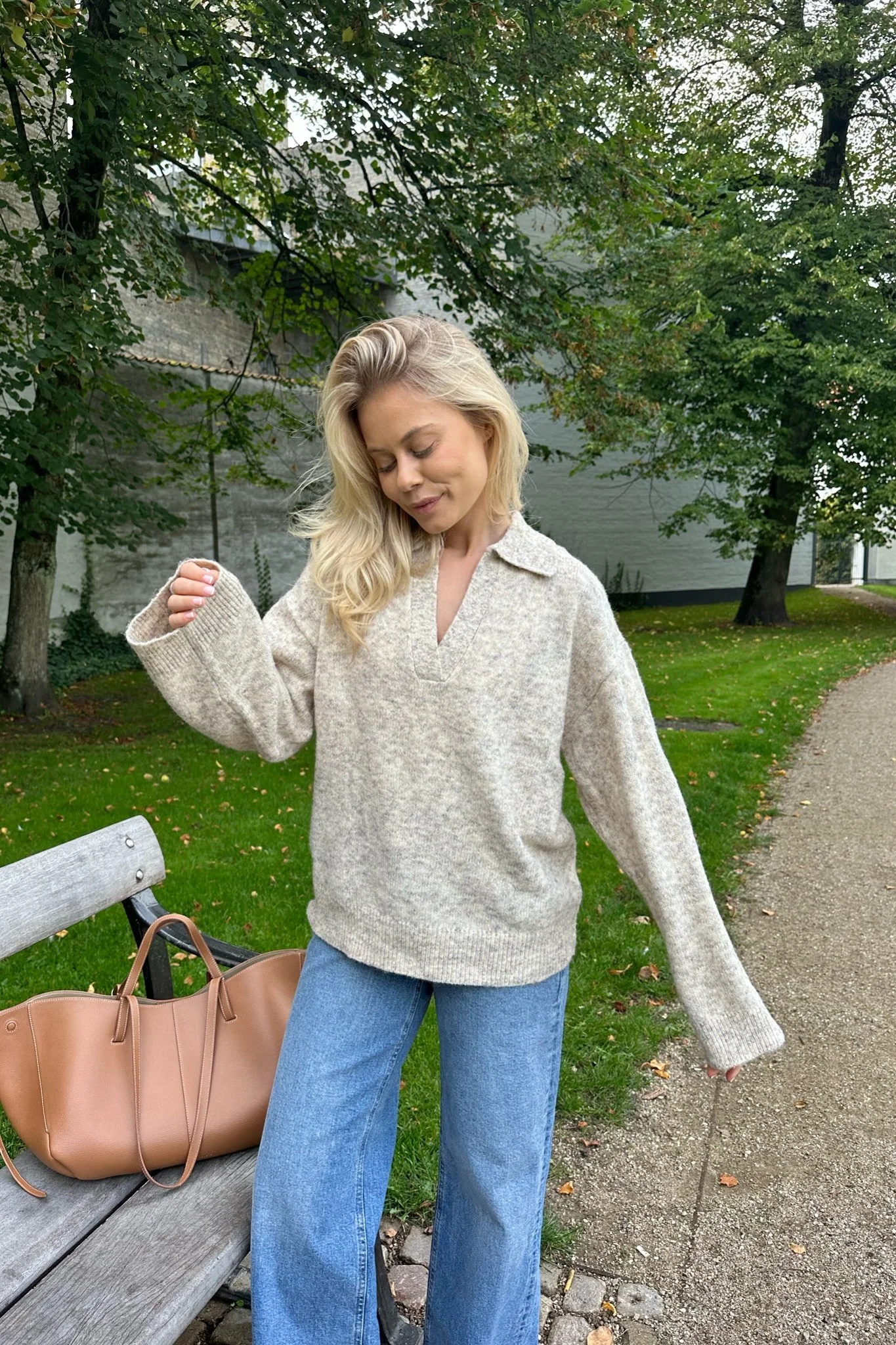 JXAriella Polo Neck Knit - Cloud Dancer - Image 4
