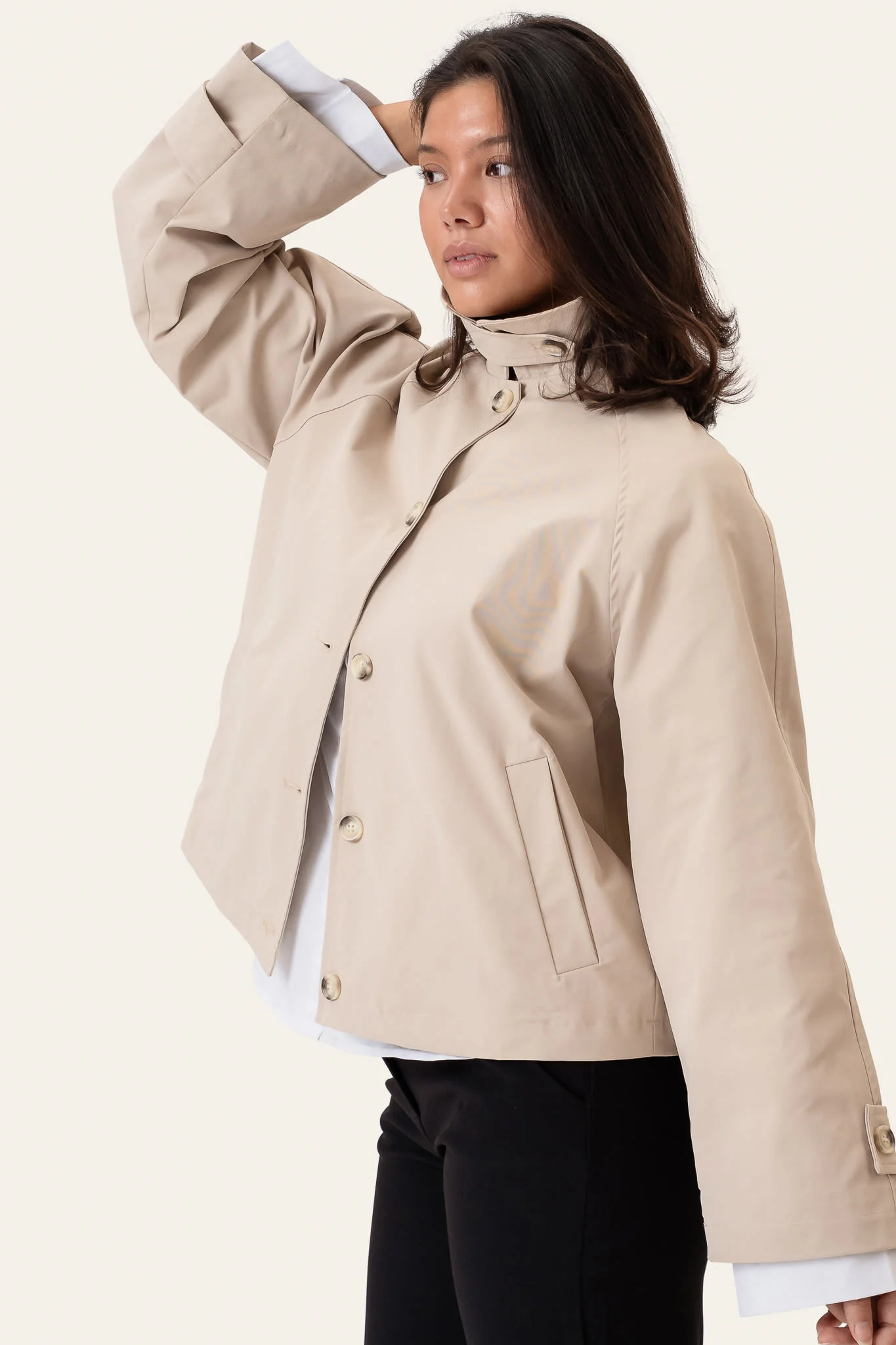 AvaIC Short Trenchcoat - Beige - Image 6