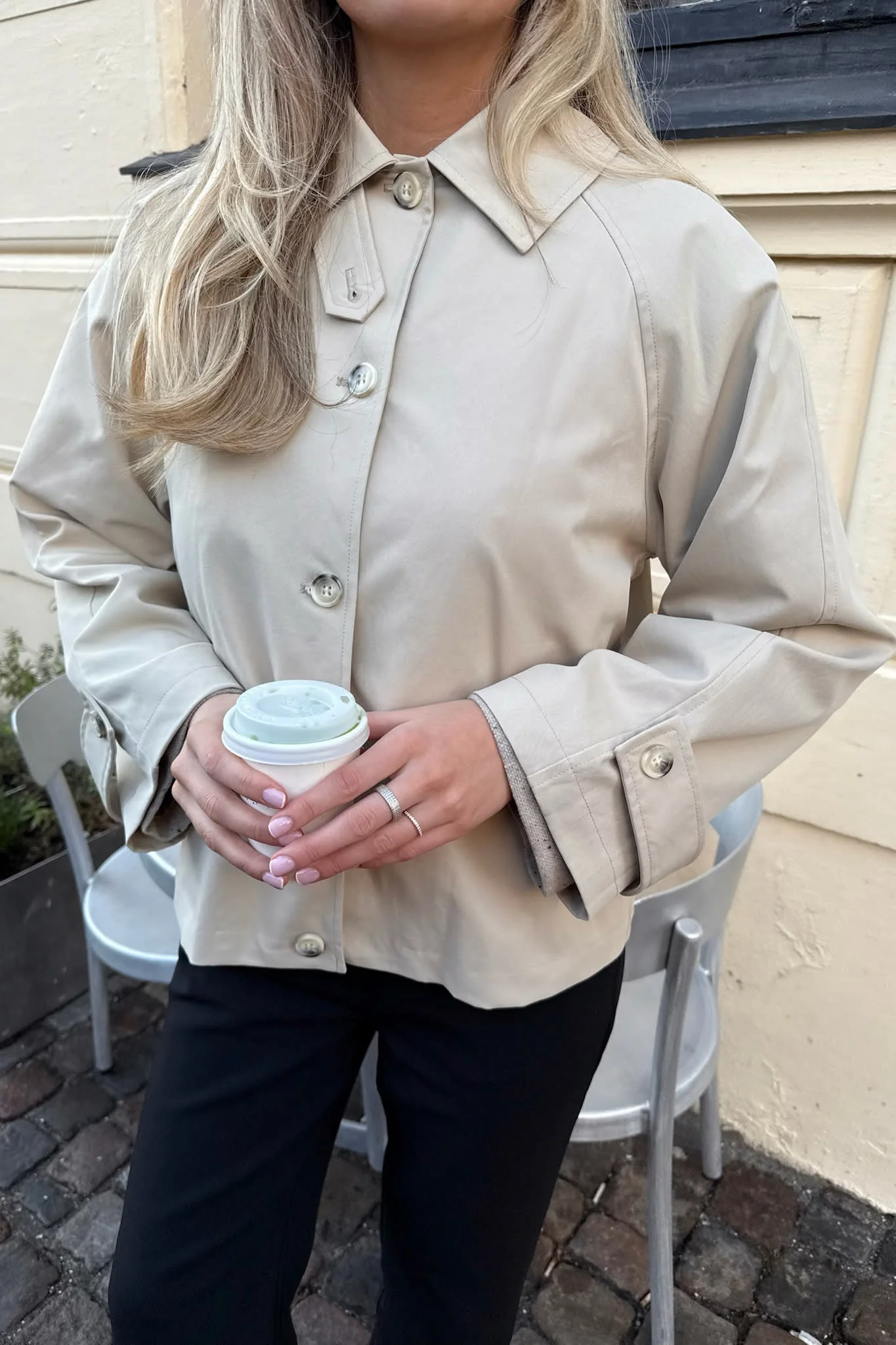 AvaIC Short Trenchcoat - Beige - Image 7
