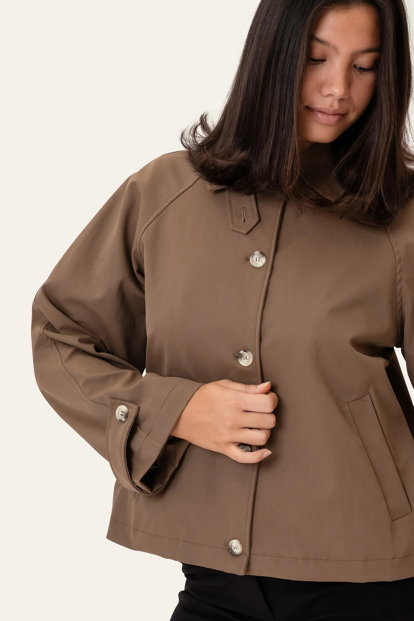 AvaIC Short Trenchcoat - Dark Brown - Image 5