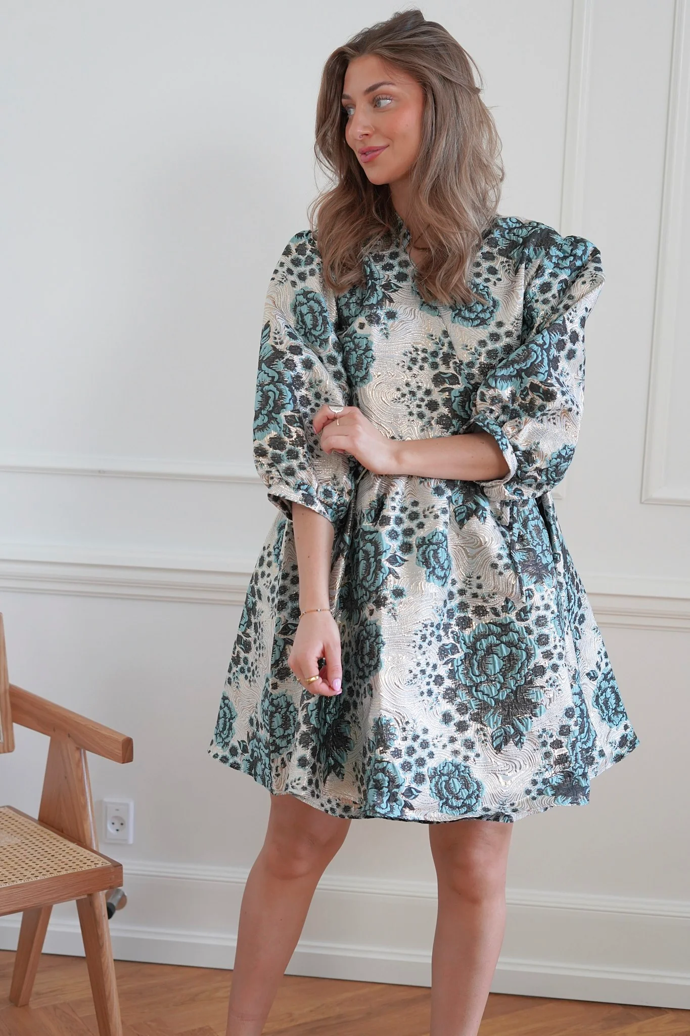 Noella Aya Wrap Dress - Blue Black Mix - Image 3