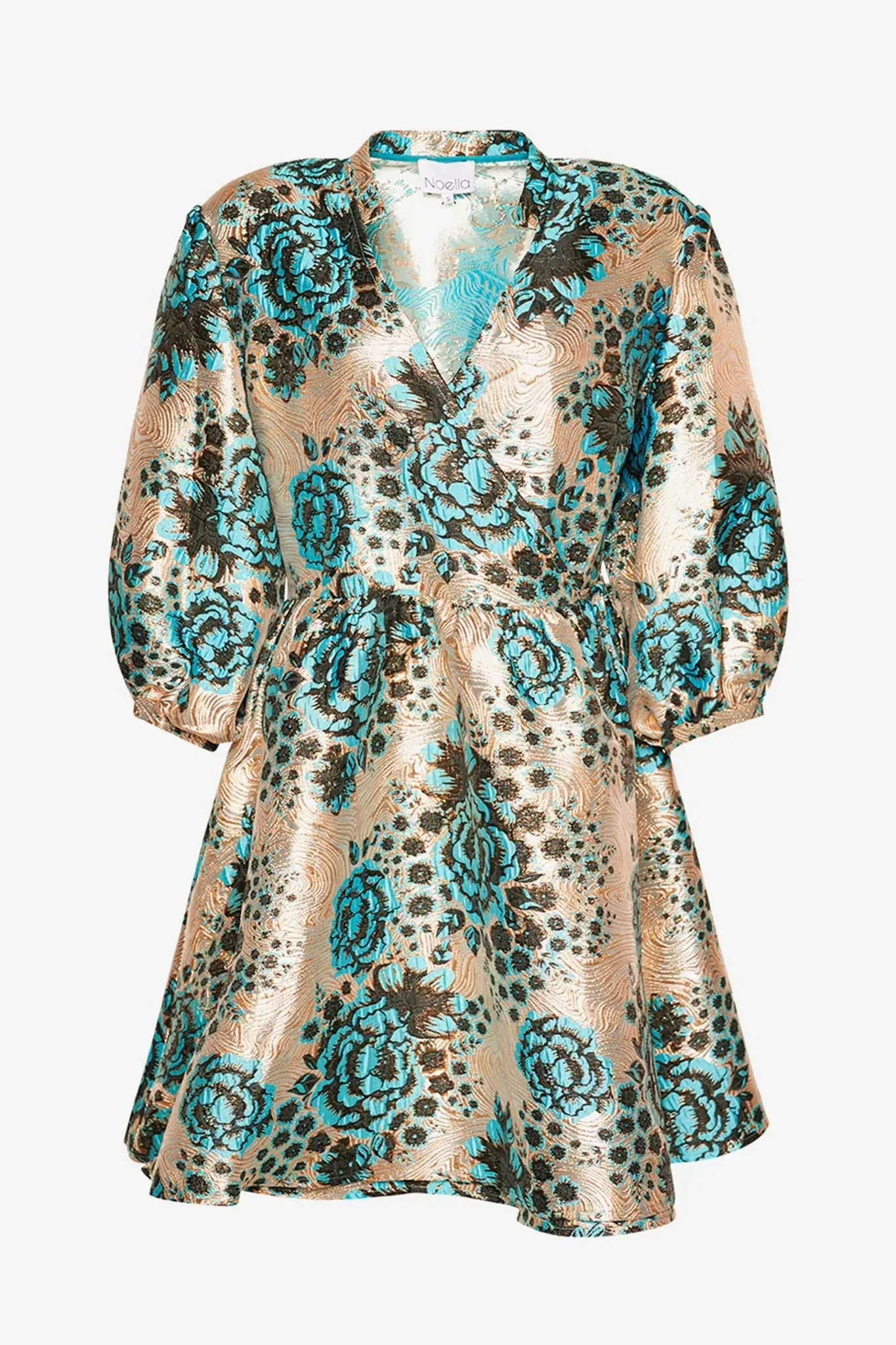 Noella Aya Wrap Dress - Blue Black Mix - Image 6