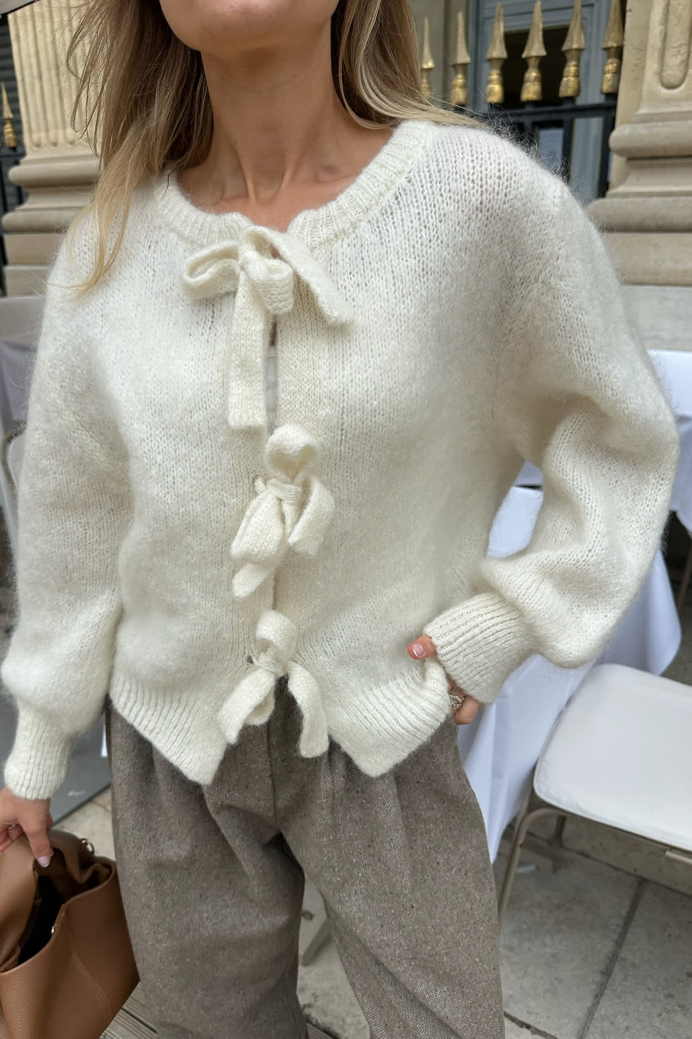 BaileyIC Bow Cardigan - White - Image 2