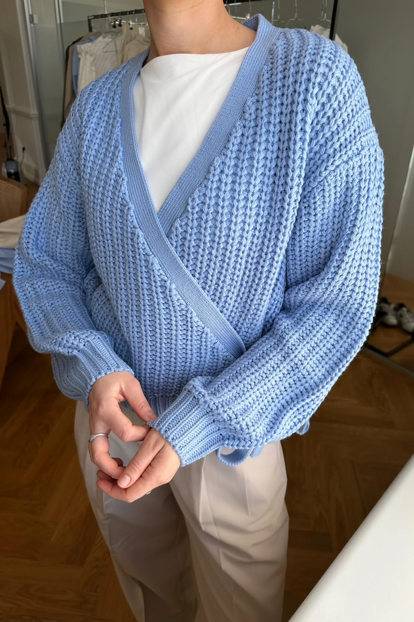 NMBarley LS Wrap Knit Cardigan - Serenity - Image 4