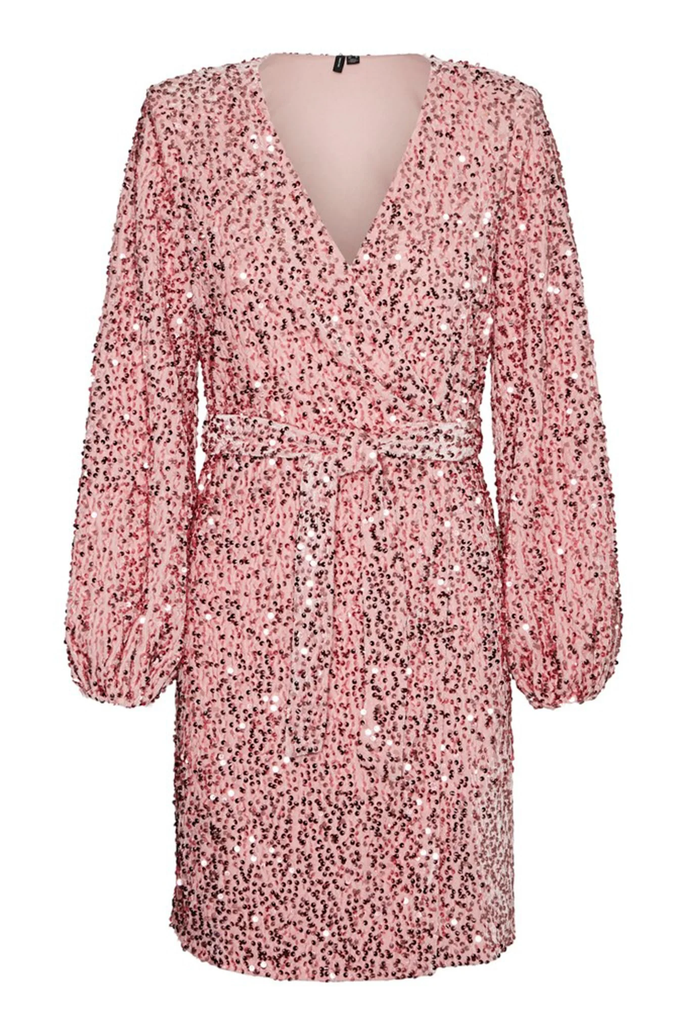VMBella LS Wrap Short Dress - Candy Pink - Image 6