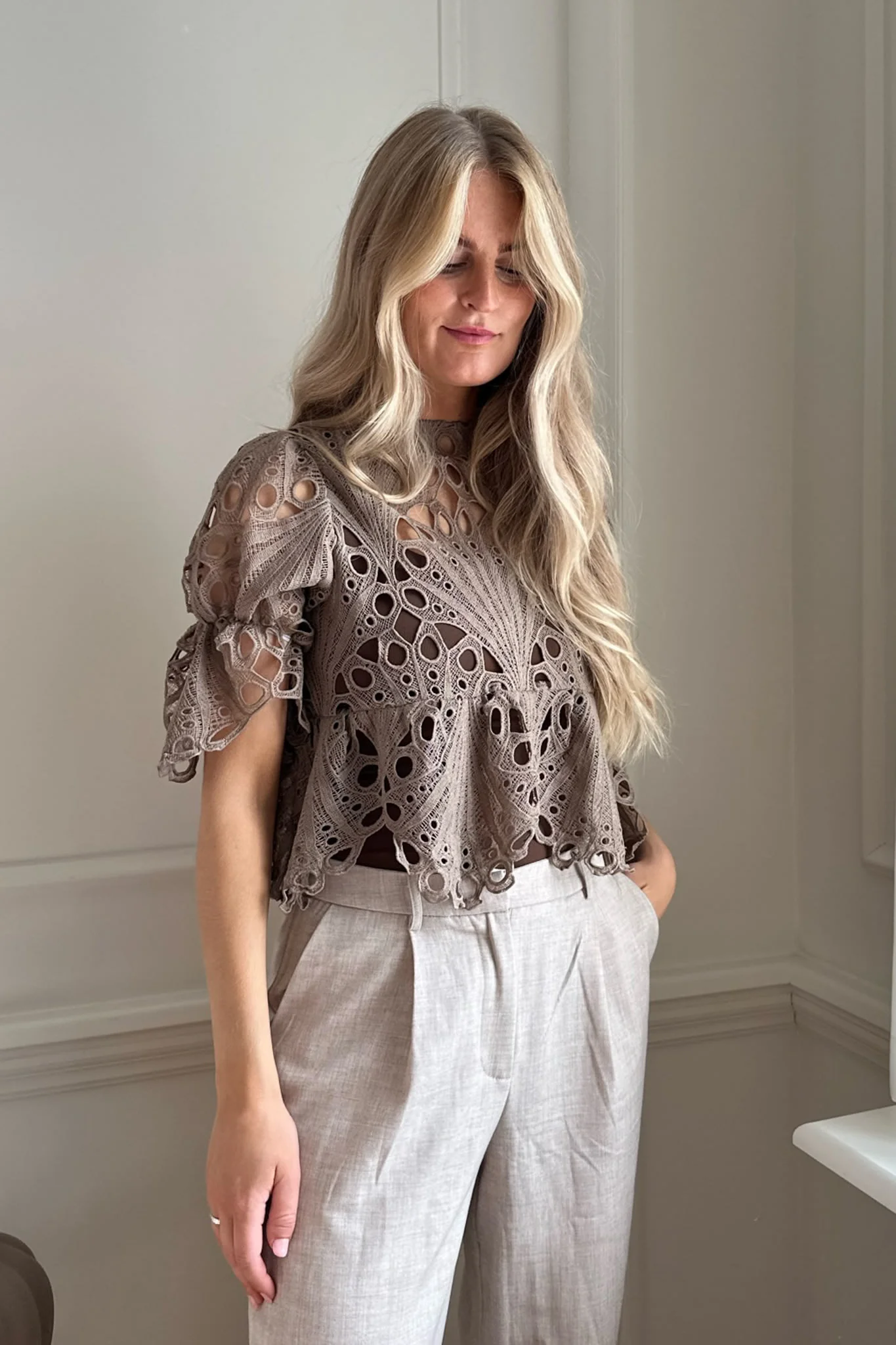 BellaIC Tie Top - Mocca Embroidery - Image 5