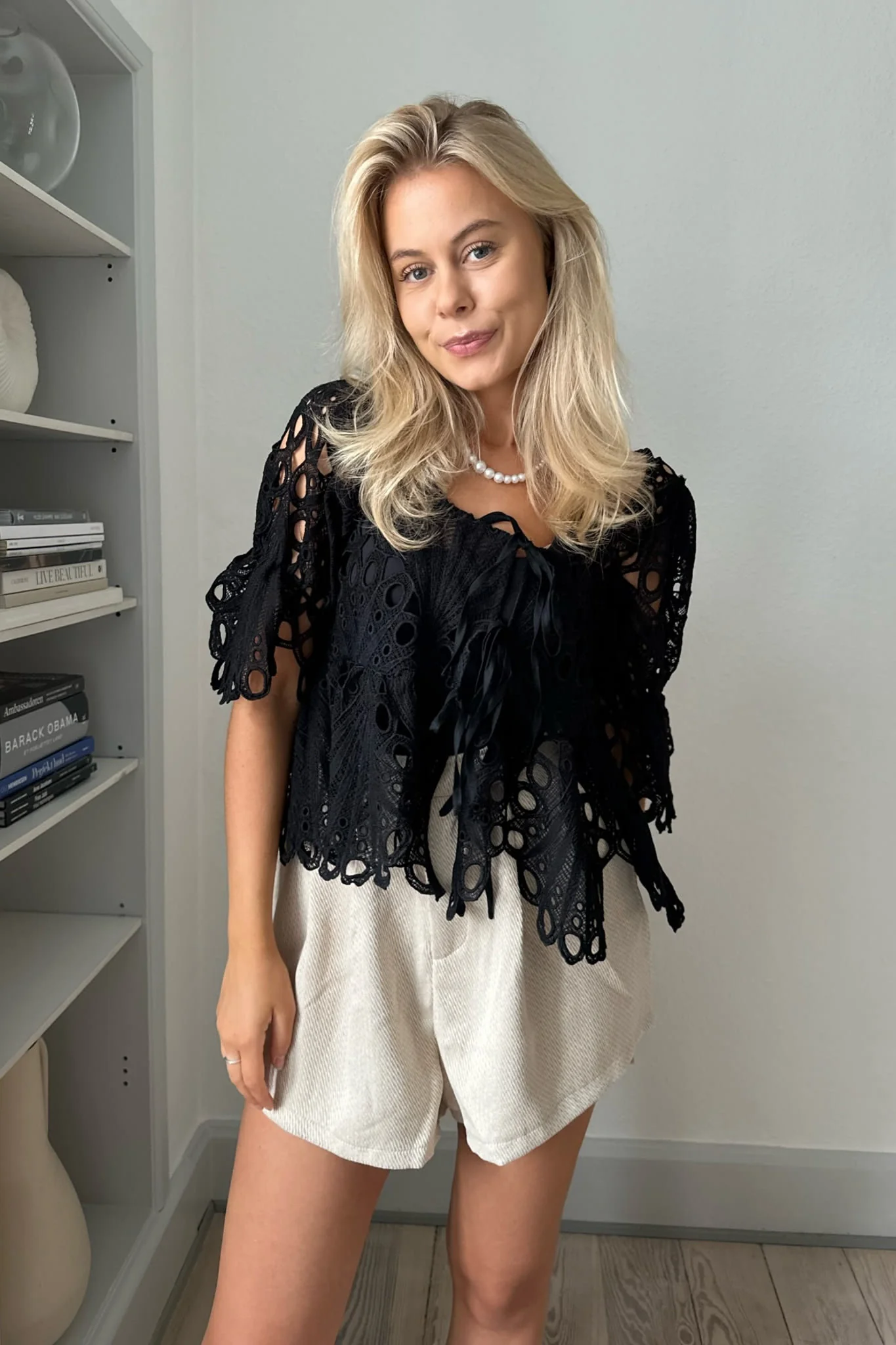 BellaIC Tie Top - Black Embroidery - Image 3