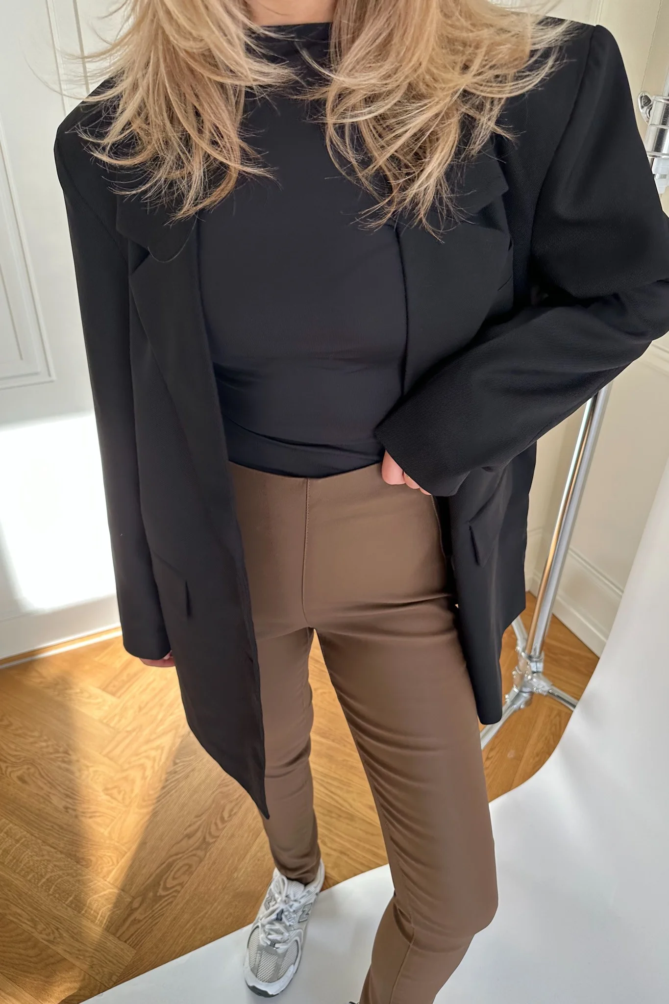 OBJBelle MW Coated Leggings - Dark Earth - Image 3