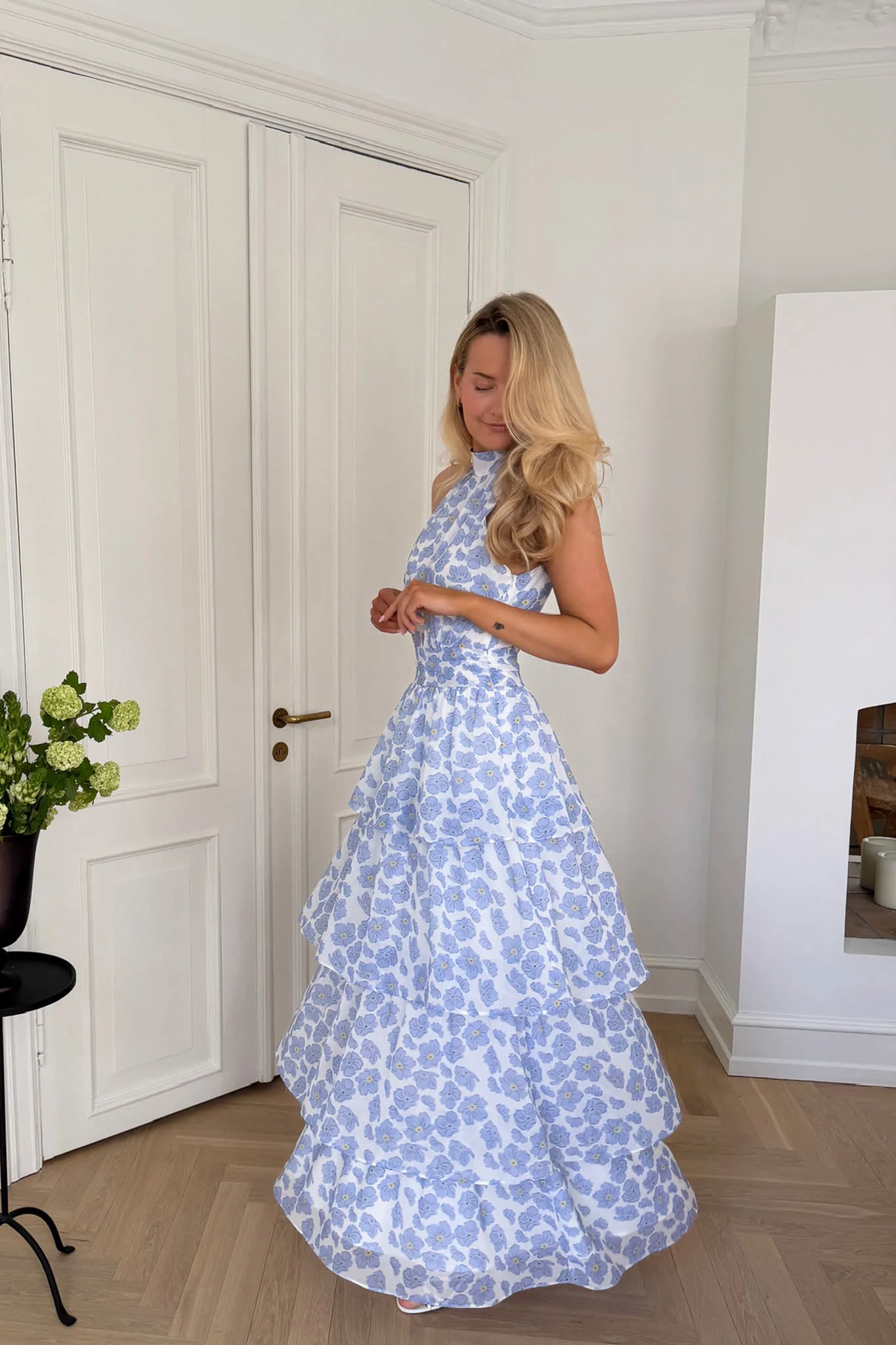 BelleIC Long Dress - Blue Dazzling Flower - Image 8
