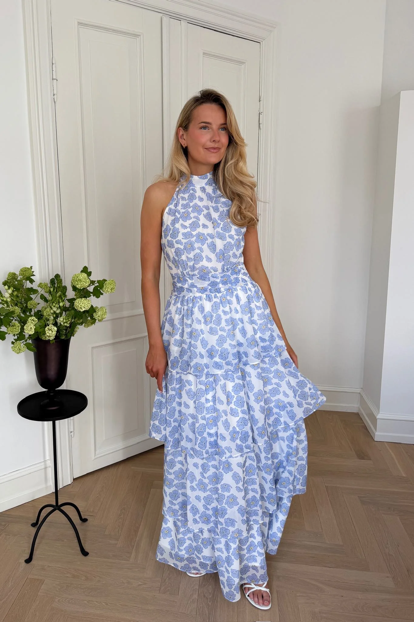 BelleIC Long Dress - Blue Dazzling Flower - Image 9