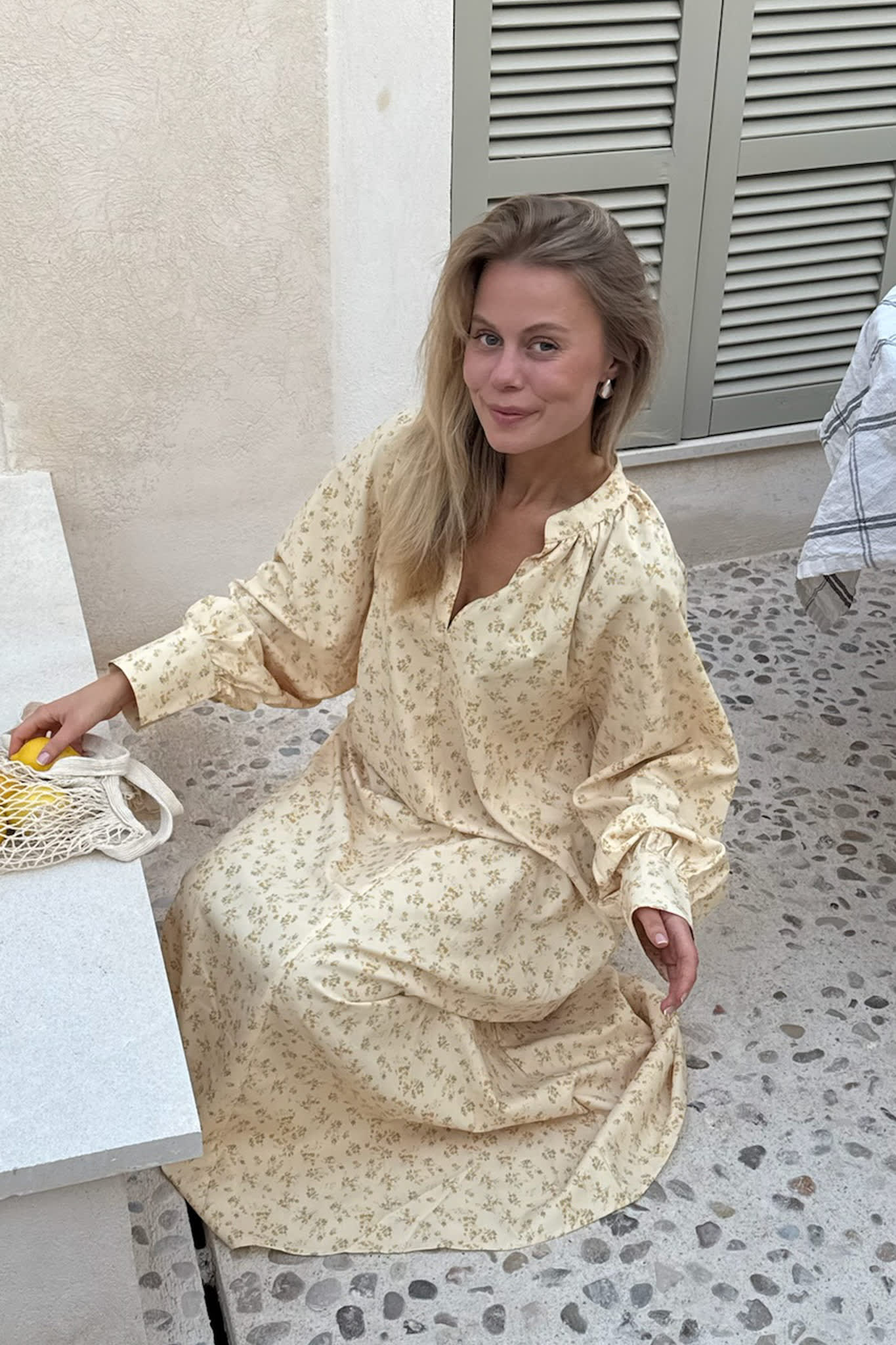 BettyIC Long Dress - Yellow Flower Print - Image 3