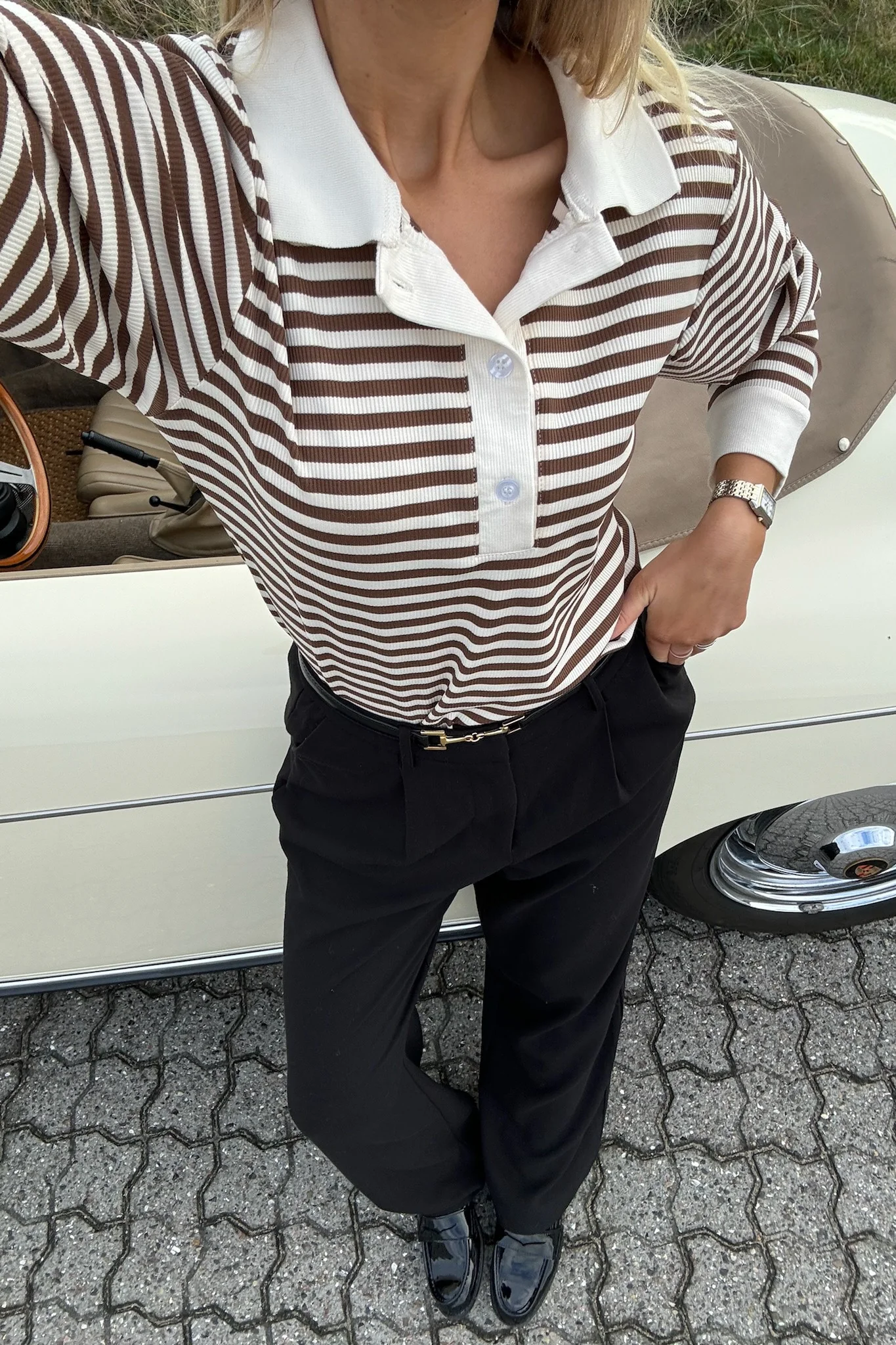 CarlyIC Polo - Brown Stripes - Image 7