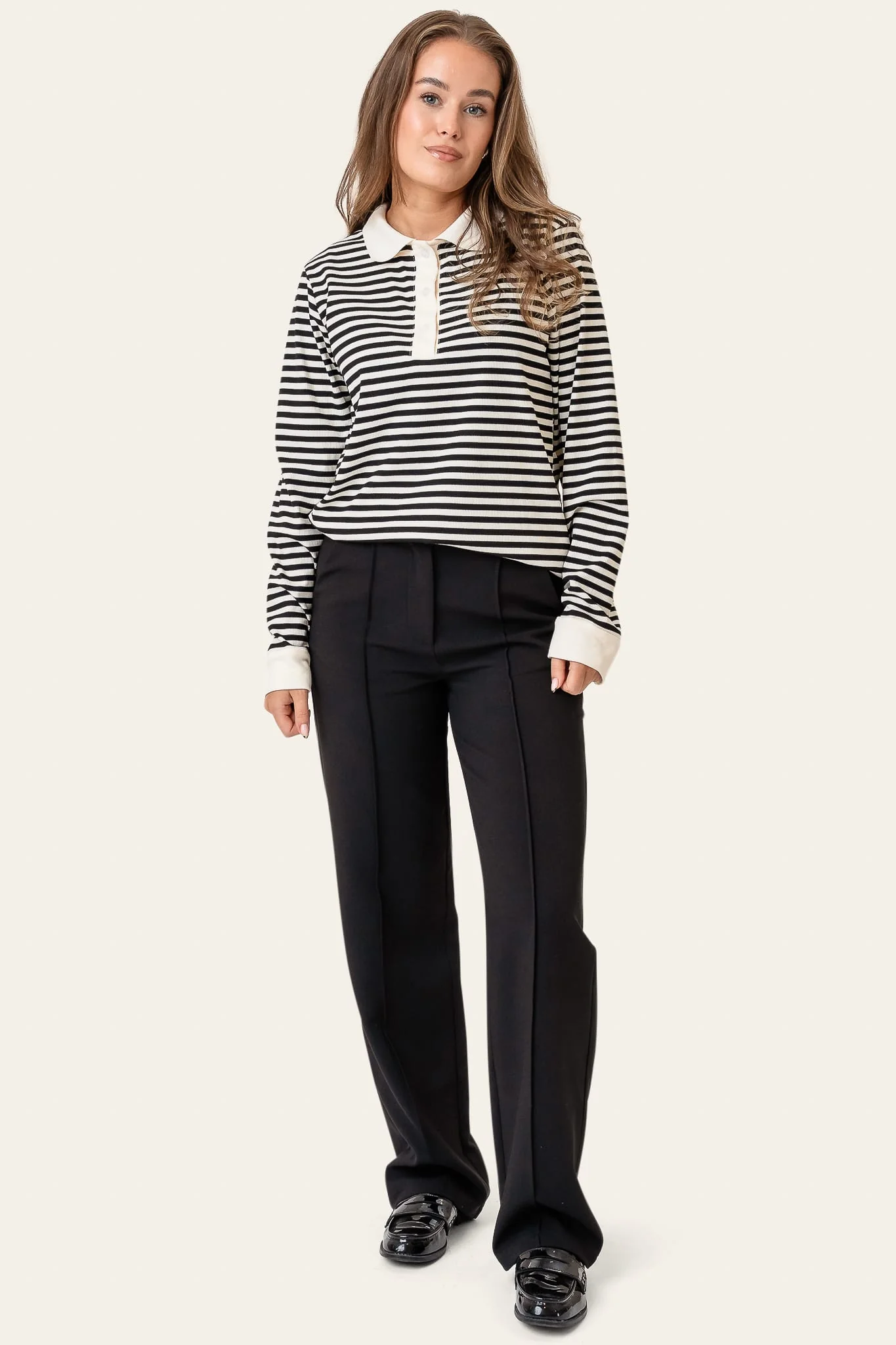 CarlyIC Polo - Black Stripes - Image 4